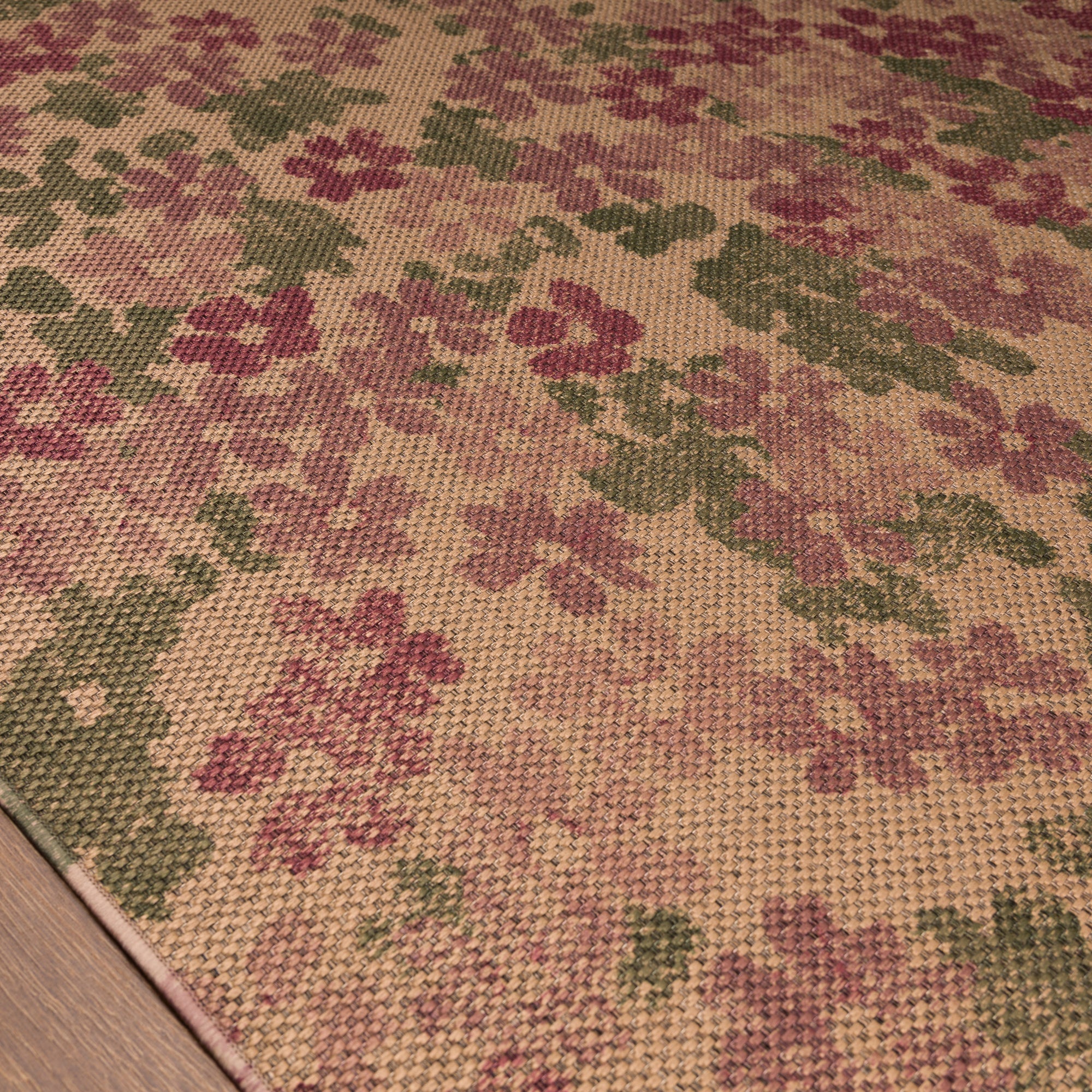 Joy Floral Vine Outdoor Rug – Pink