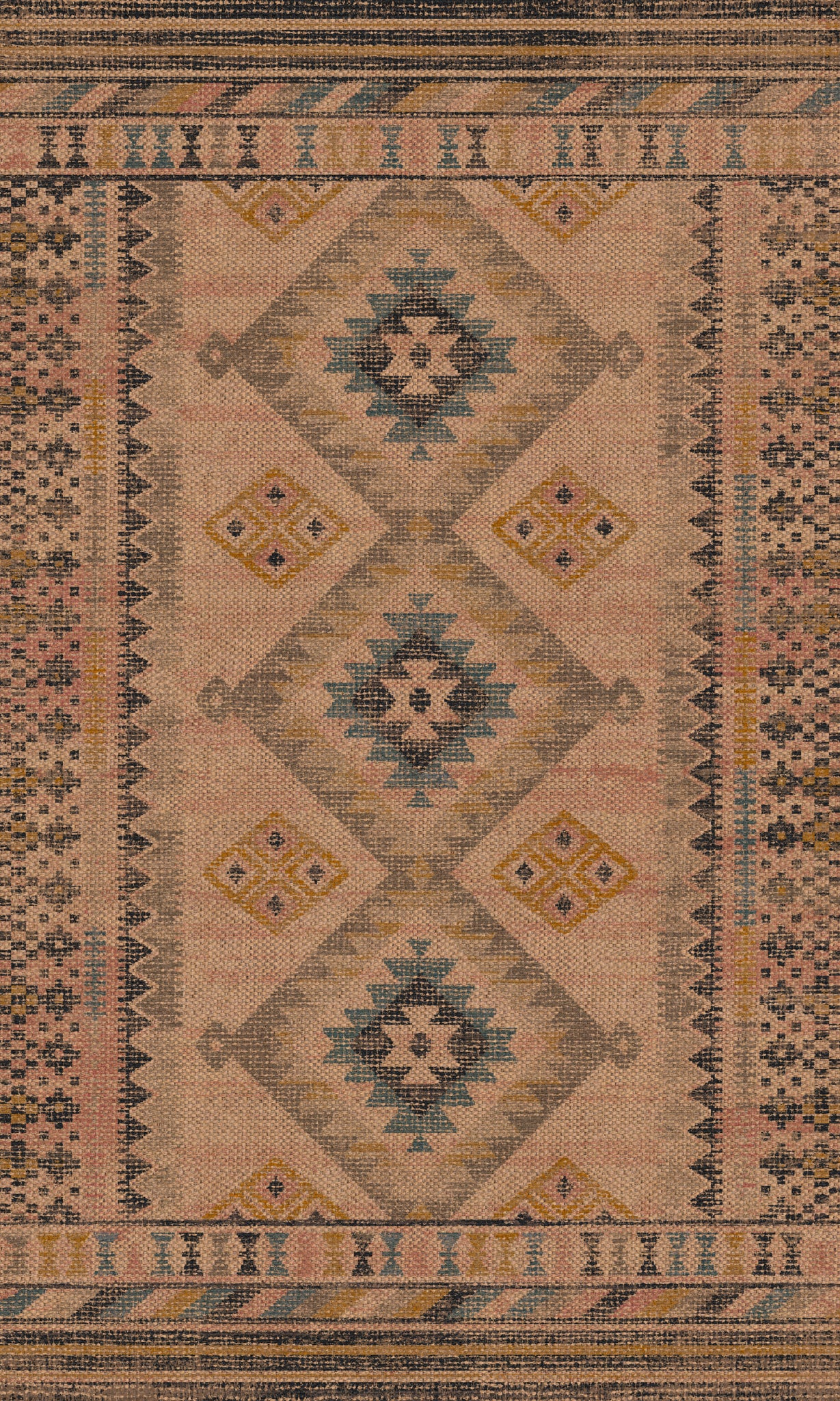 Rylie Tribal Diamond Outdoor Rug – Multicolor – 90x150