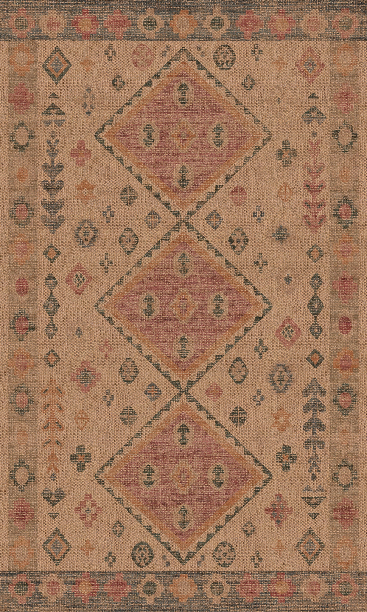 Mae Tribal Diamond Outdoor Rug – Multicolor – 90x150
