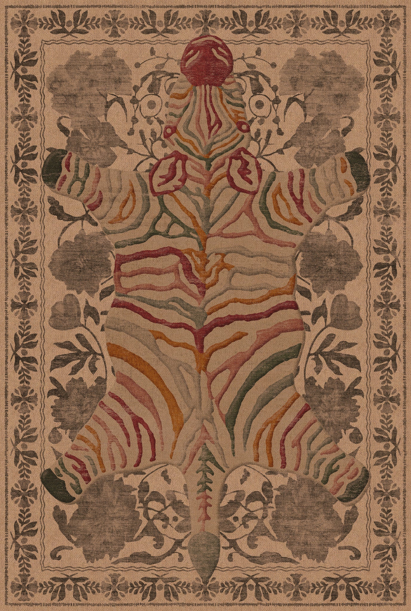 Rudy Zebra Floral Outdoor Rug – Grey – 185x275
