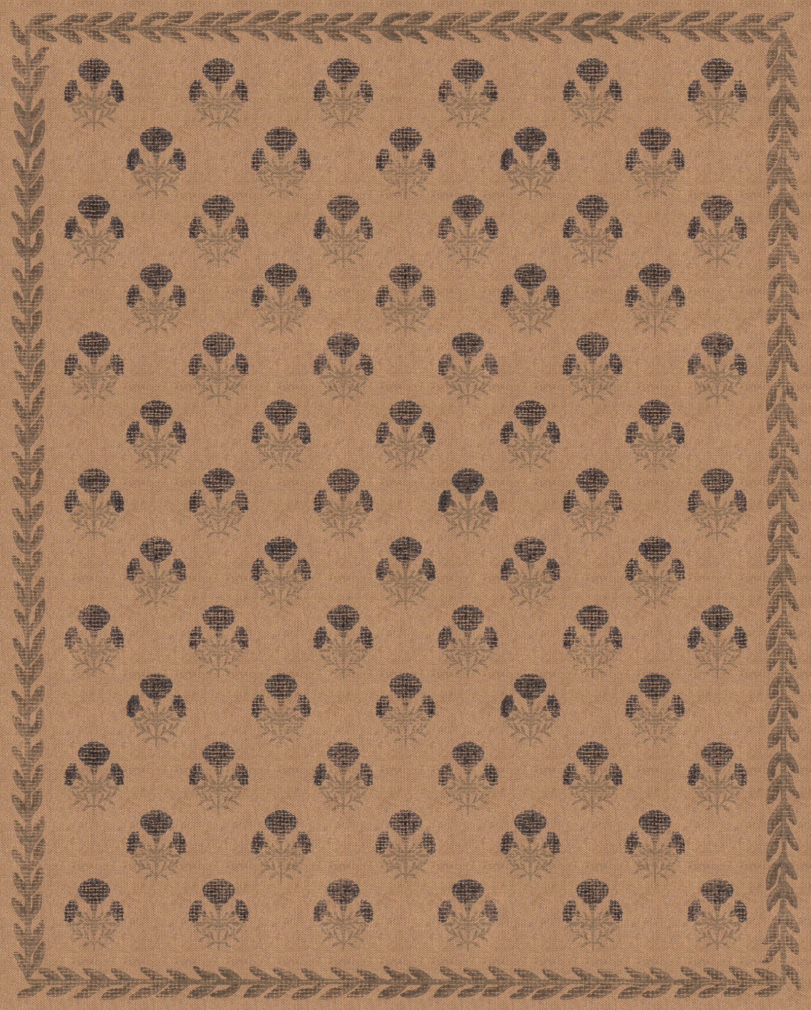 Maia Floral Border Outdoor Rug – Navy – 245x305