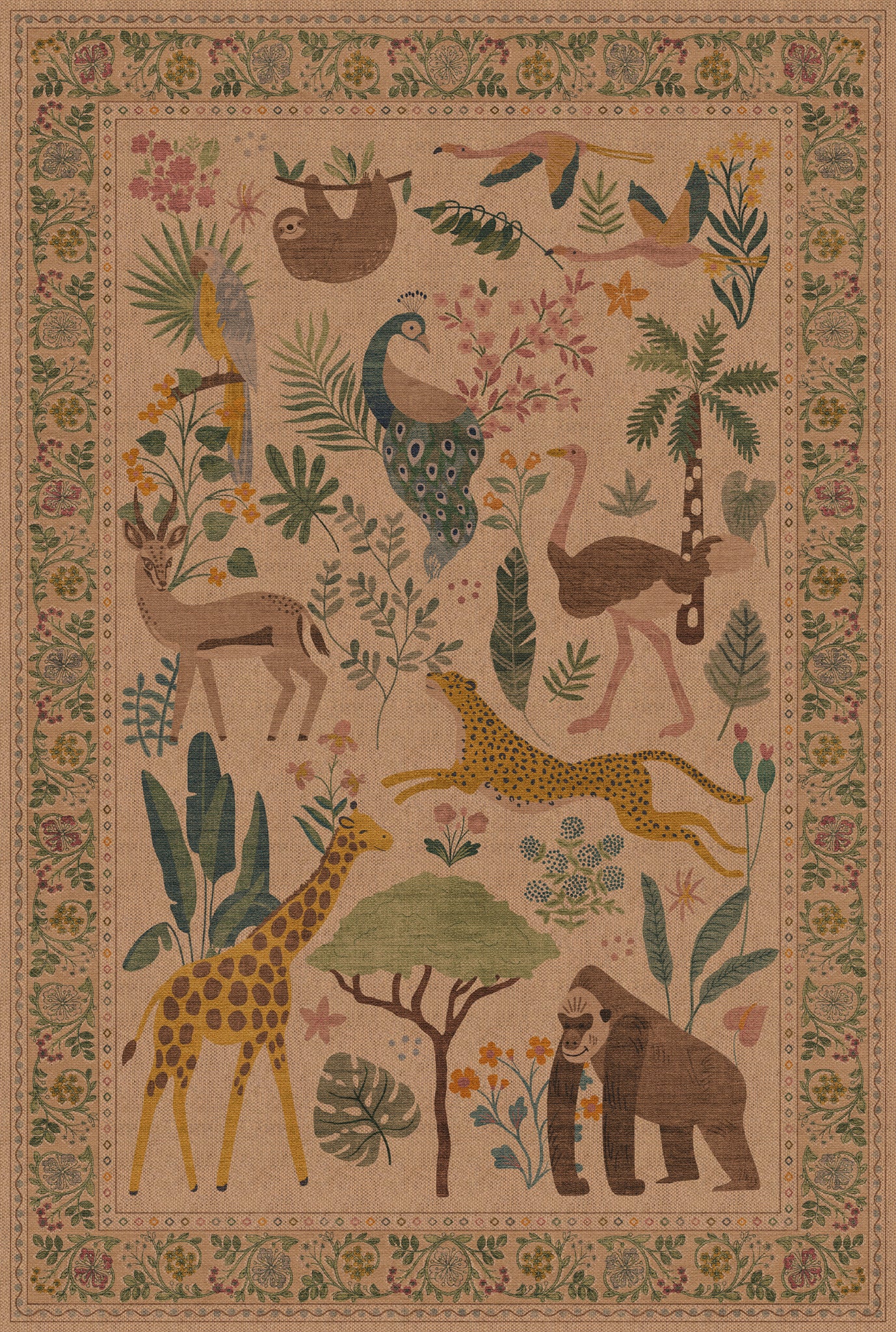 Micah Jungle Animal Outdoor Rug – Beige – 185x275