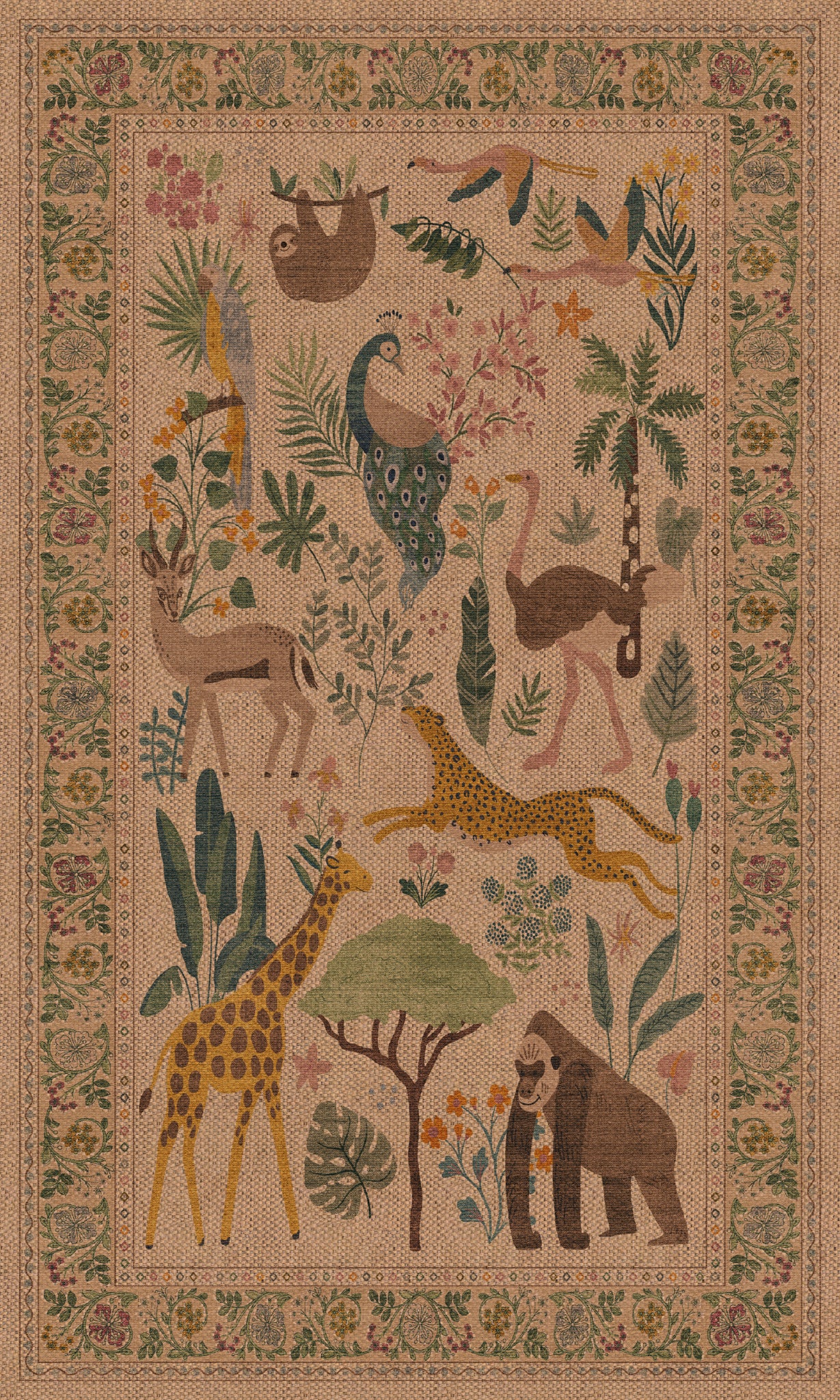 Micah Jungle Animal Outdoor Rug – Beige – 90x150