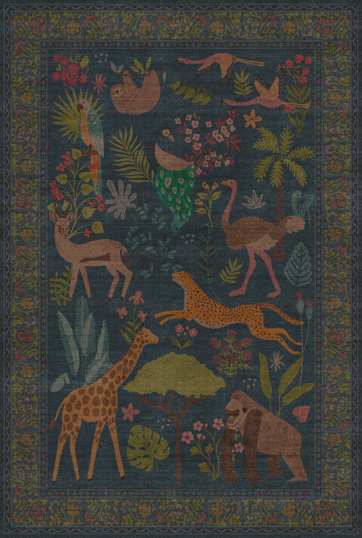 Micah Jungle Animal Outdoor Rug – Blue – 185x275