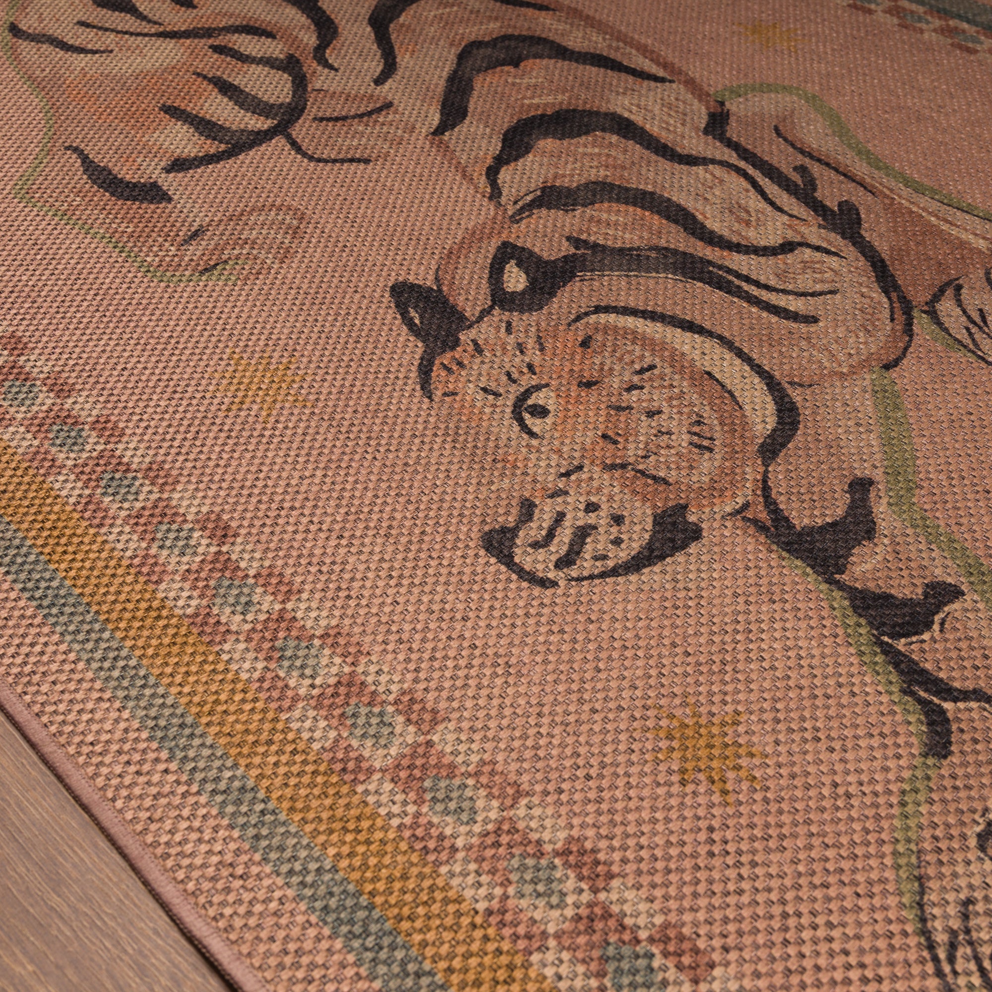 Logan Tiger Vintage Outdoor Rug – Pink