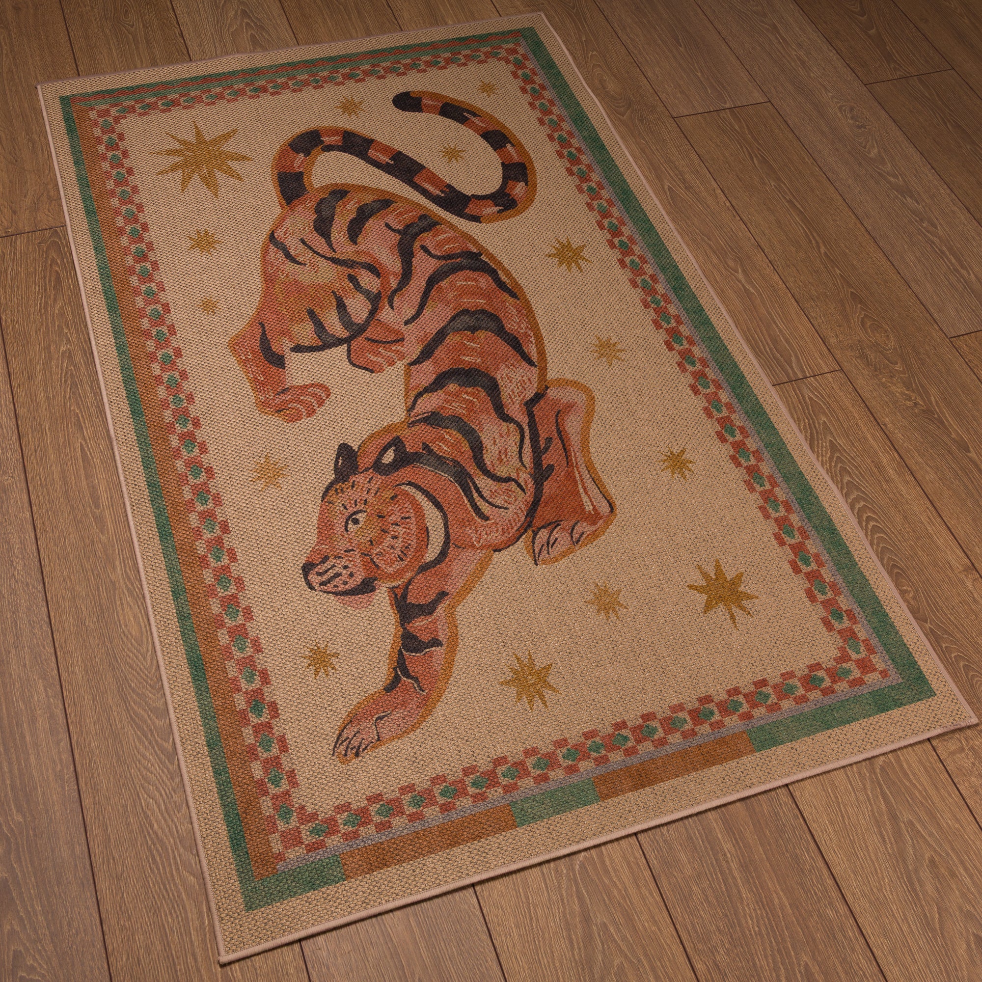 Logan Tiger Vintage Outdoor Rug – Yellow