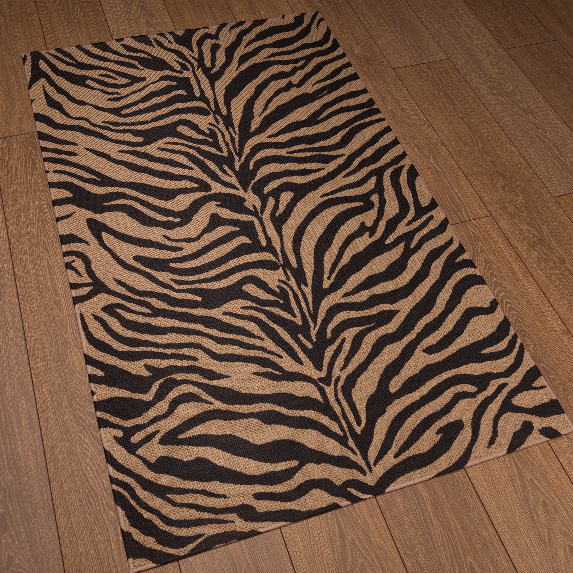 Kiley Zebra Stripe Outdoor Rug – Brown