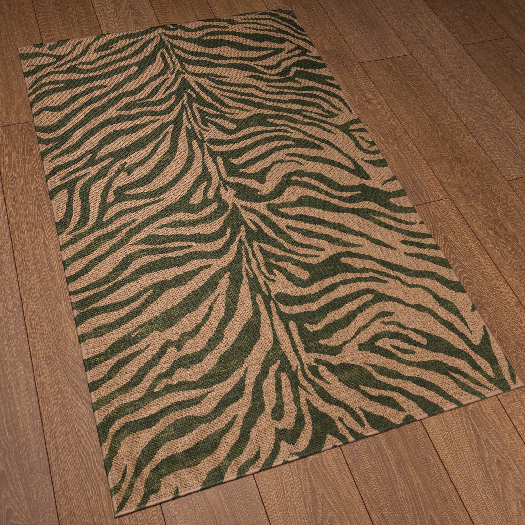 Kiley Zebra Stripe Outdoor Rug – Green