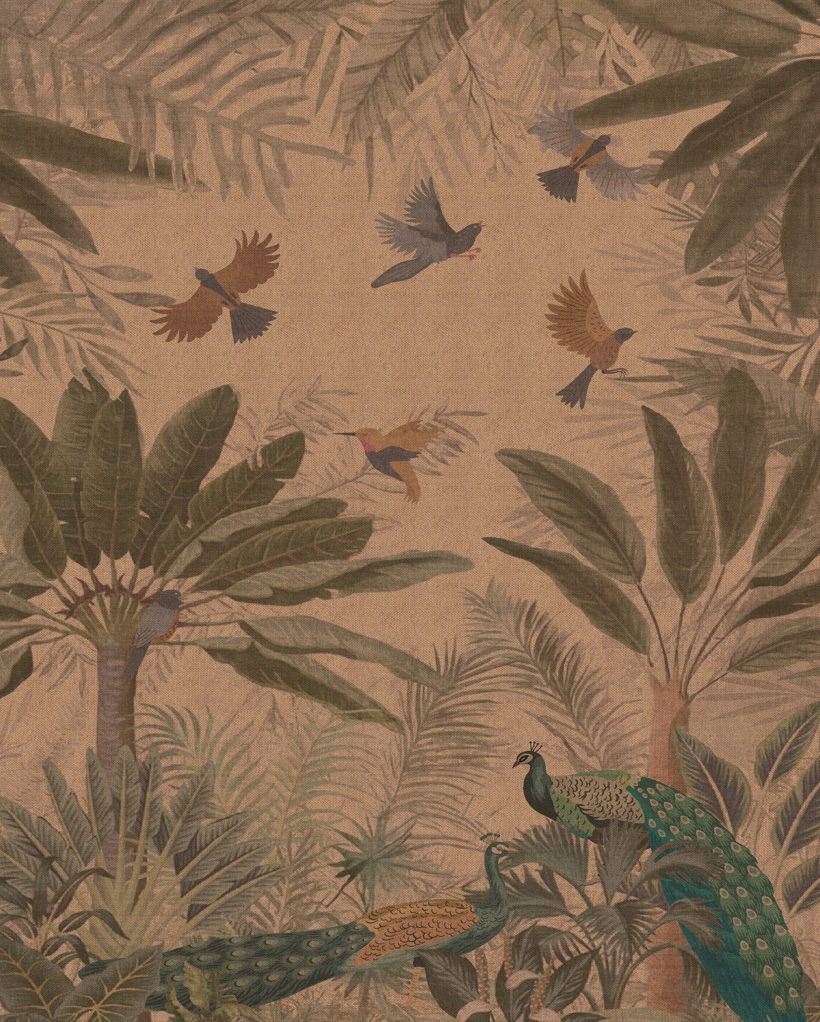 Jade Tropical Bird Outdoor Rug – Beige – 245x305