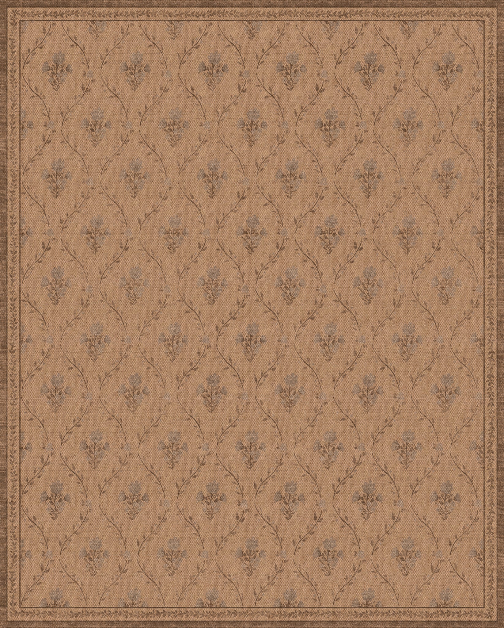 Della Floral Vine Outdoor Rug – Brown-Blue – 245x305