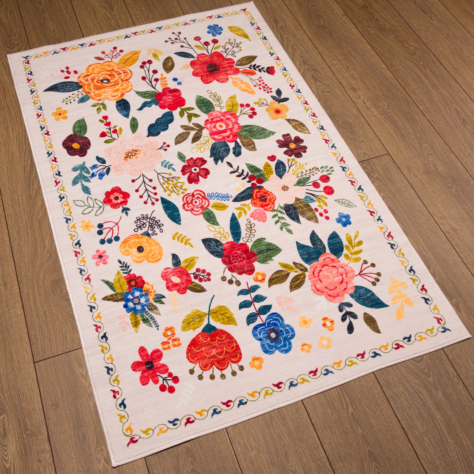 Lera Vintage Floral Pattern Rug