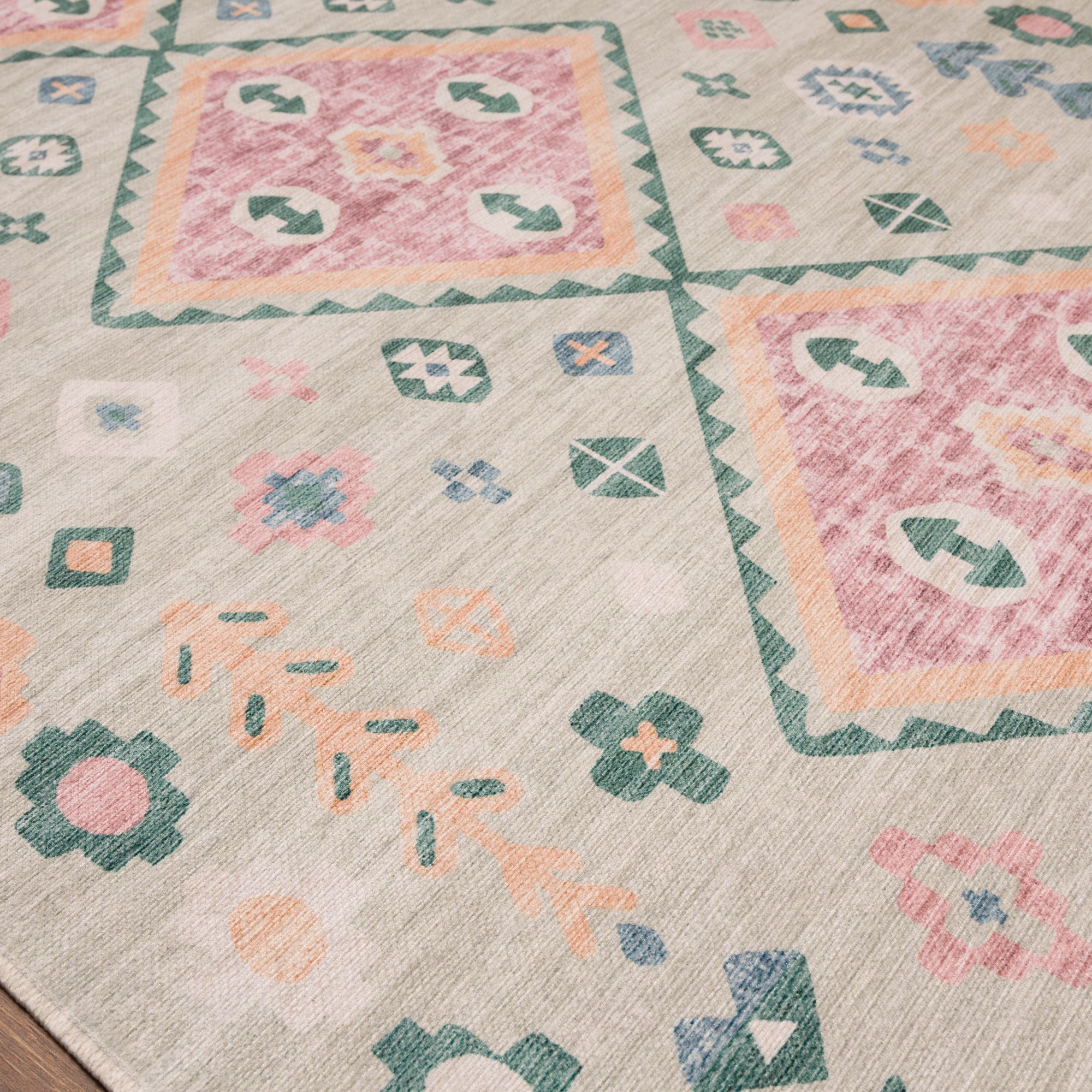 Amani Alfombra moderna Boho Diamond