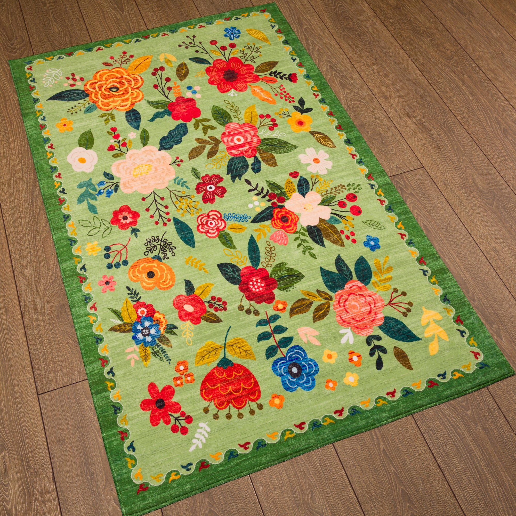 Lera Vintage Floral Pattern Rug