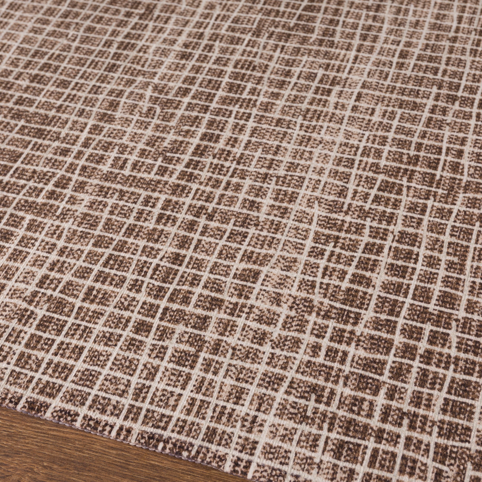 Clyde Textured Grid Pattern Rug
