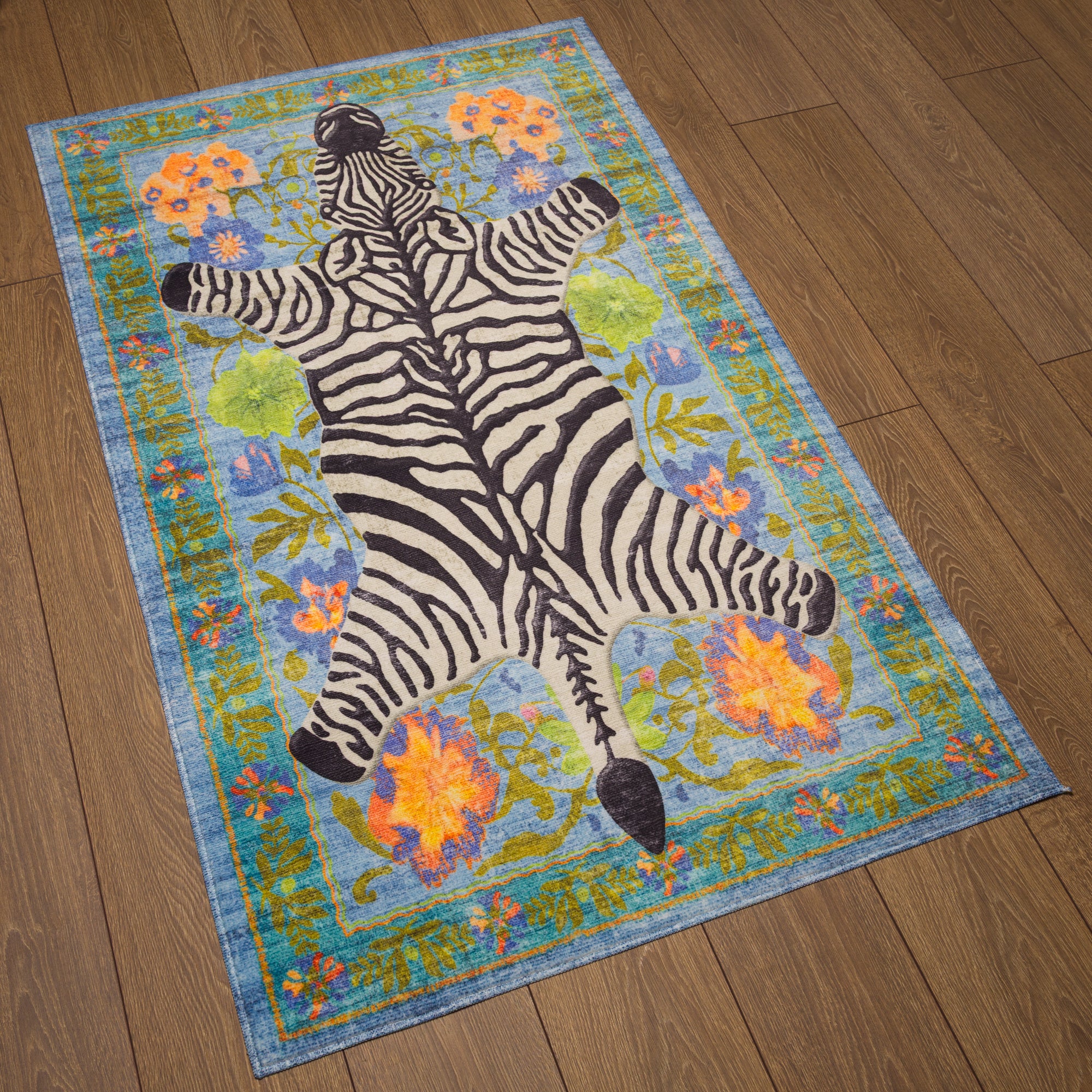 Yara Ботанически килим със зебров печат