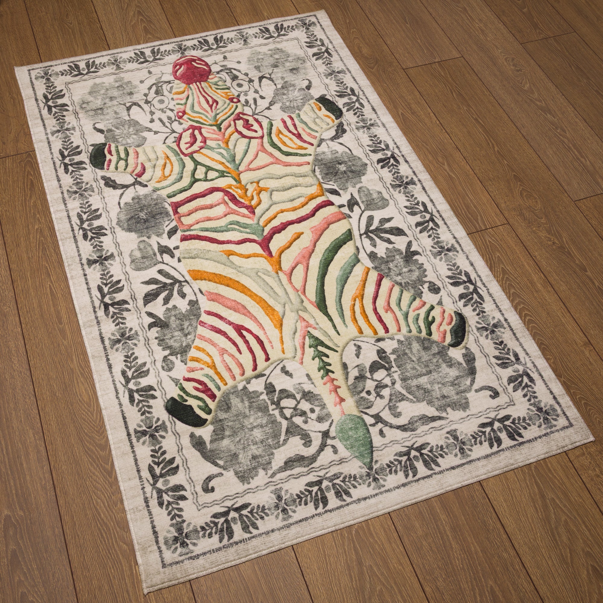 Yara Ботанически килим със зебров печат