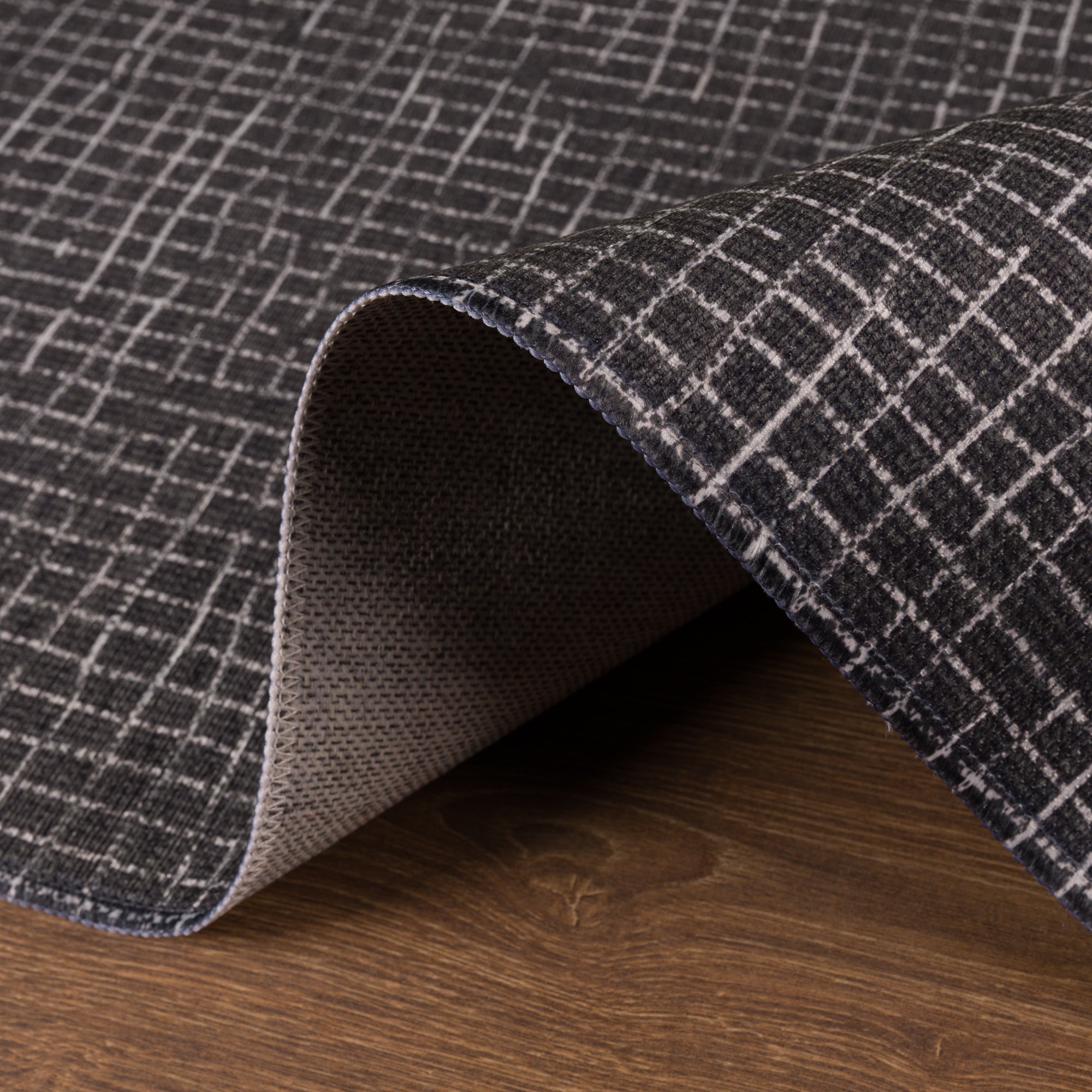 Clyde Textured Grid Pattern Rug