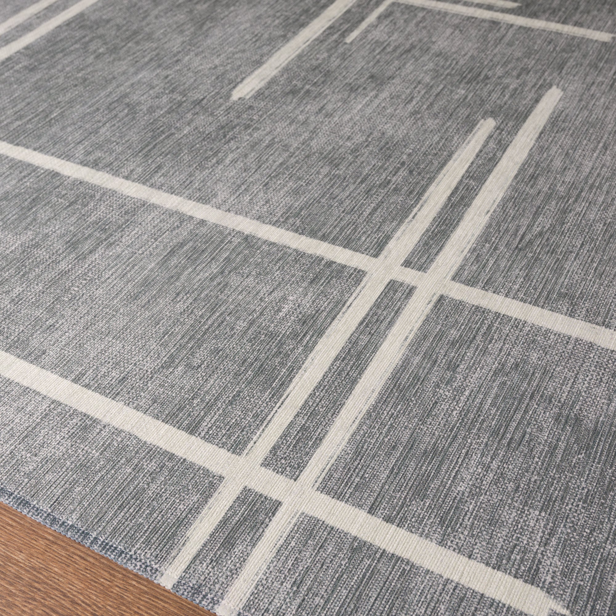 Sage Alfombra de Diseño Lineal Abstracto