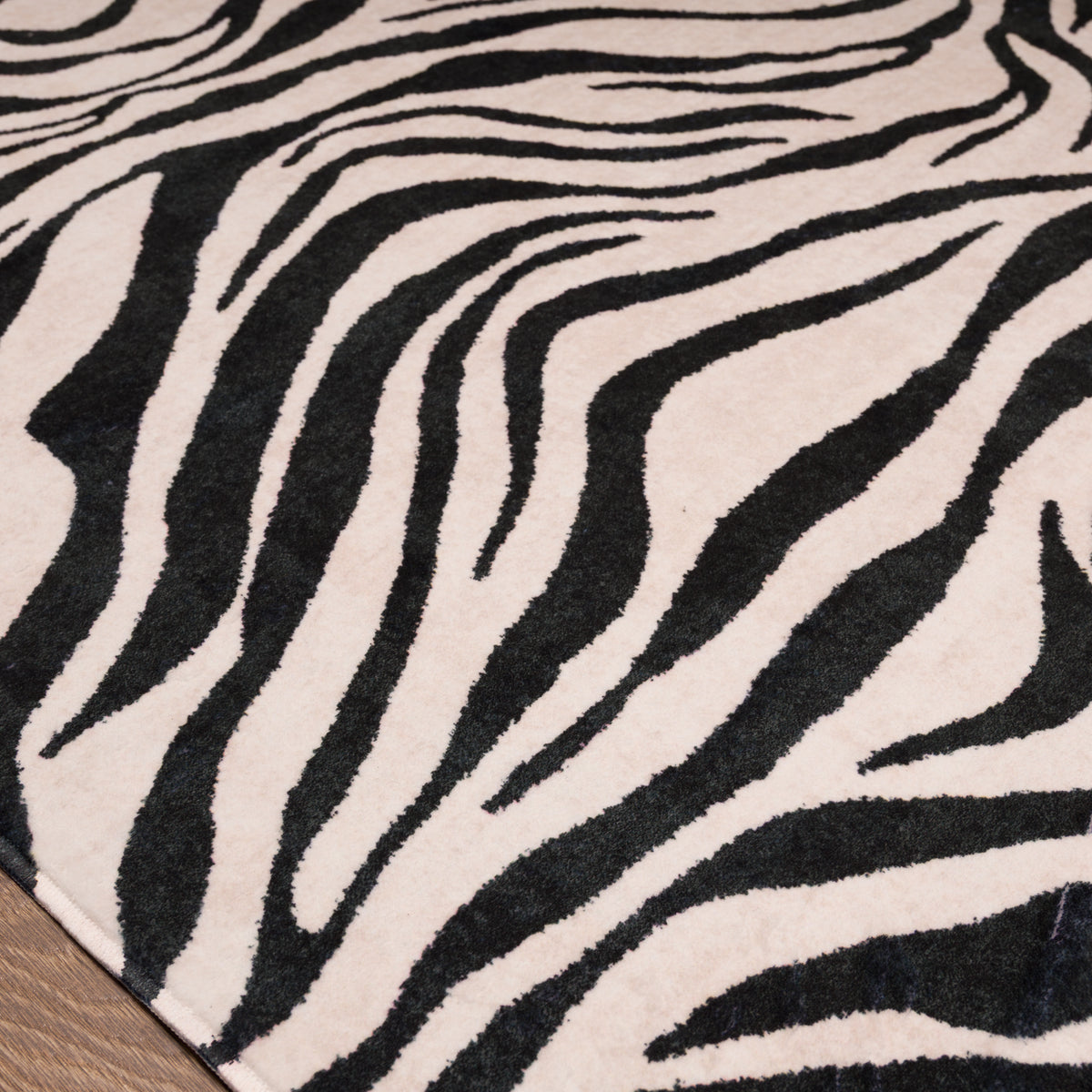 Roxy Wavy Zebra Print Rug