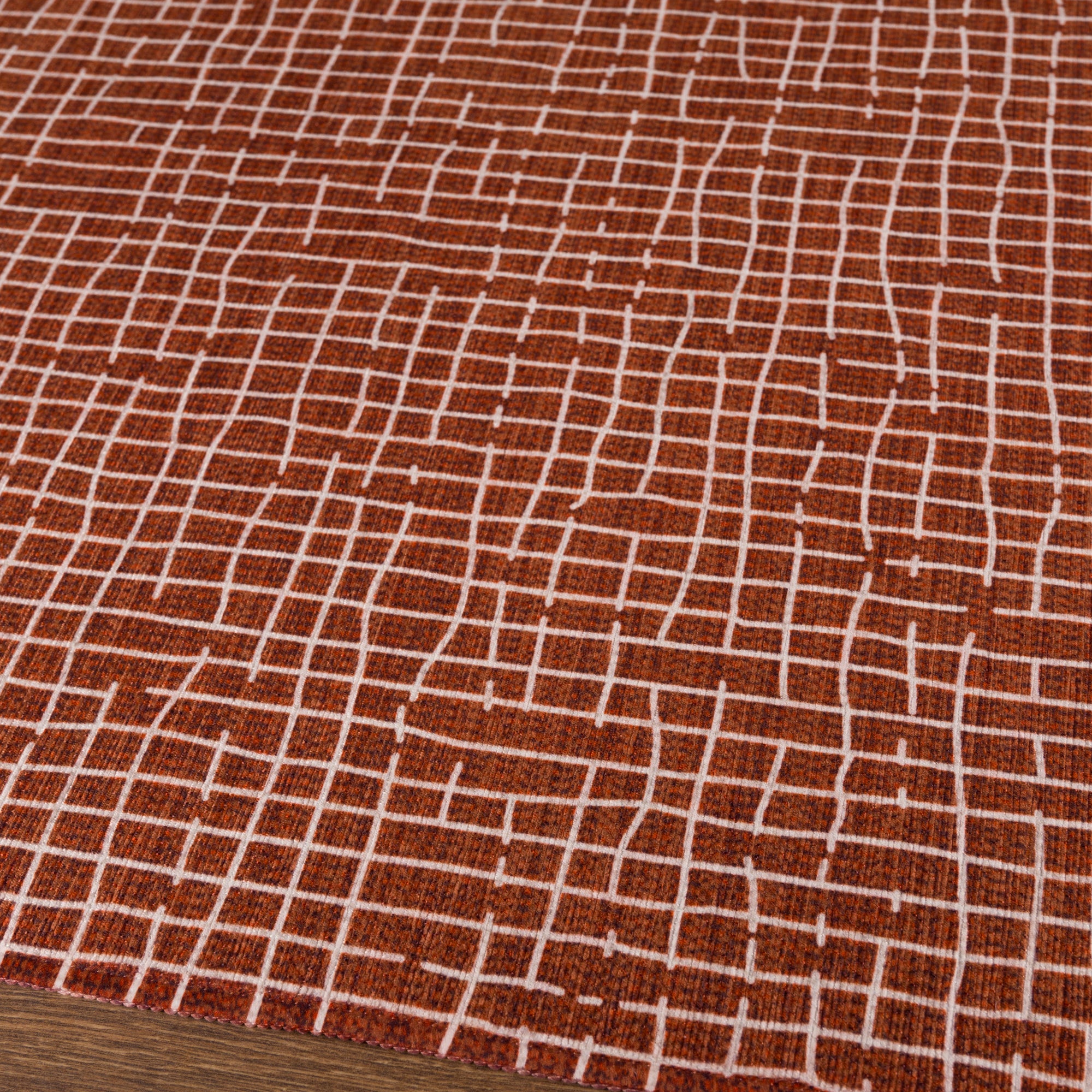 Clyde Textured Grid Pattern Rug