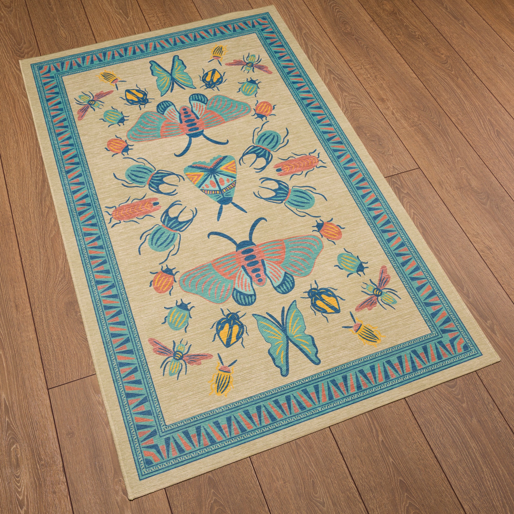 Thalia Eklektiškas Vabzdžių Motyvo Kilimas