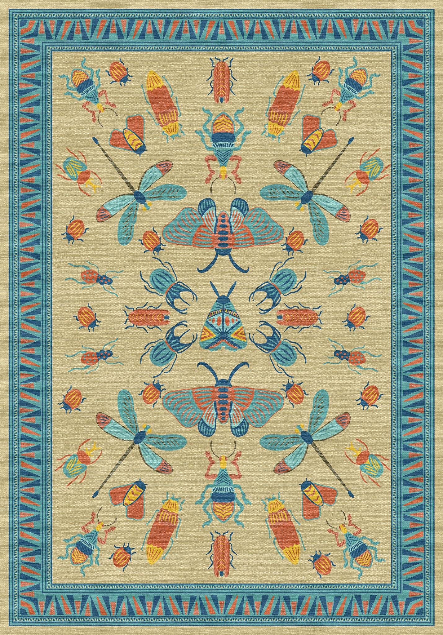 Thalia Eklektiškas Vabzdžių Motyvo Kilimas