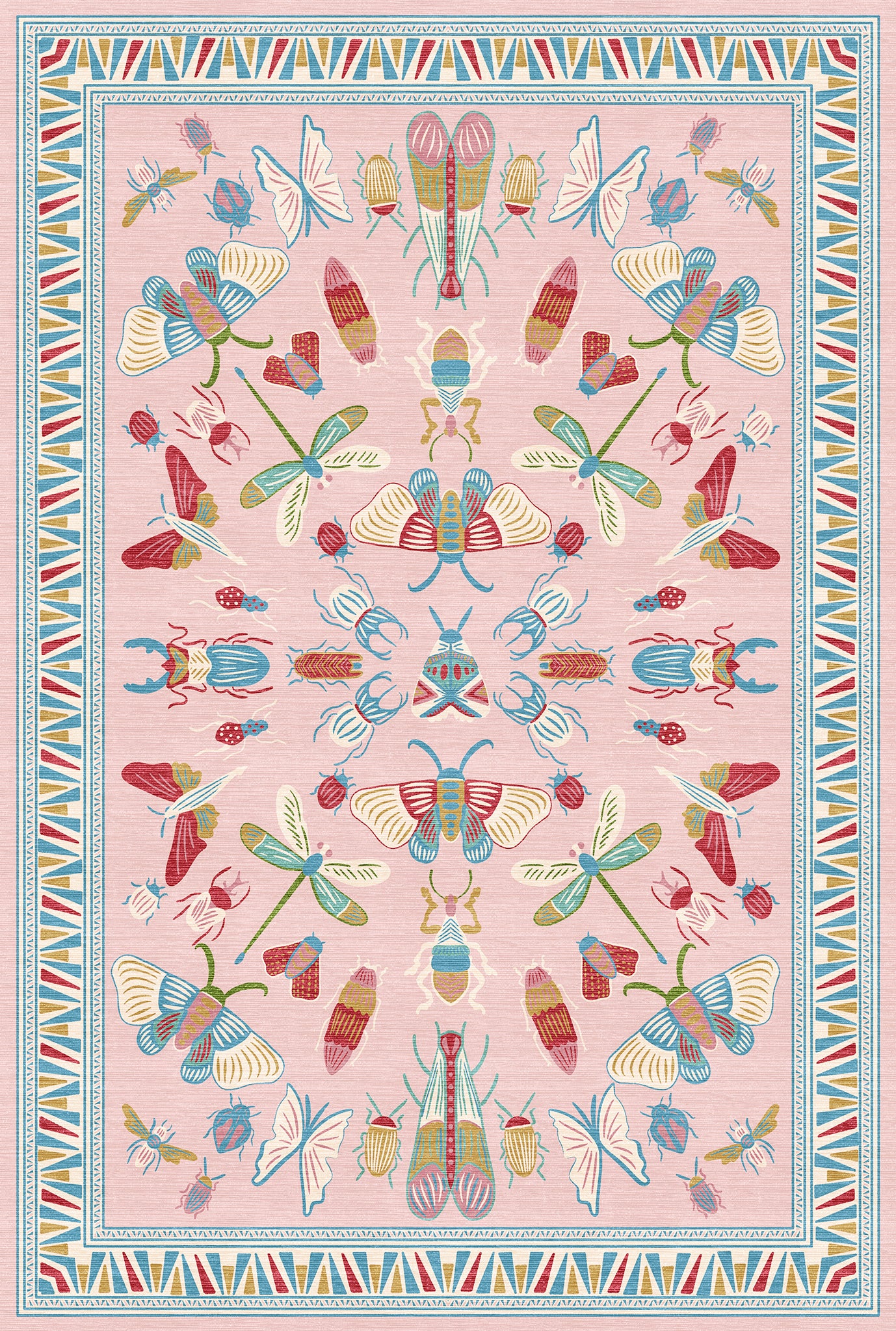 Thalia Eklektiškas Vabzdžių Motyvo Kilimas