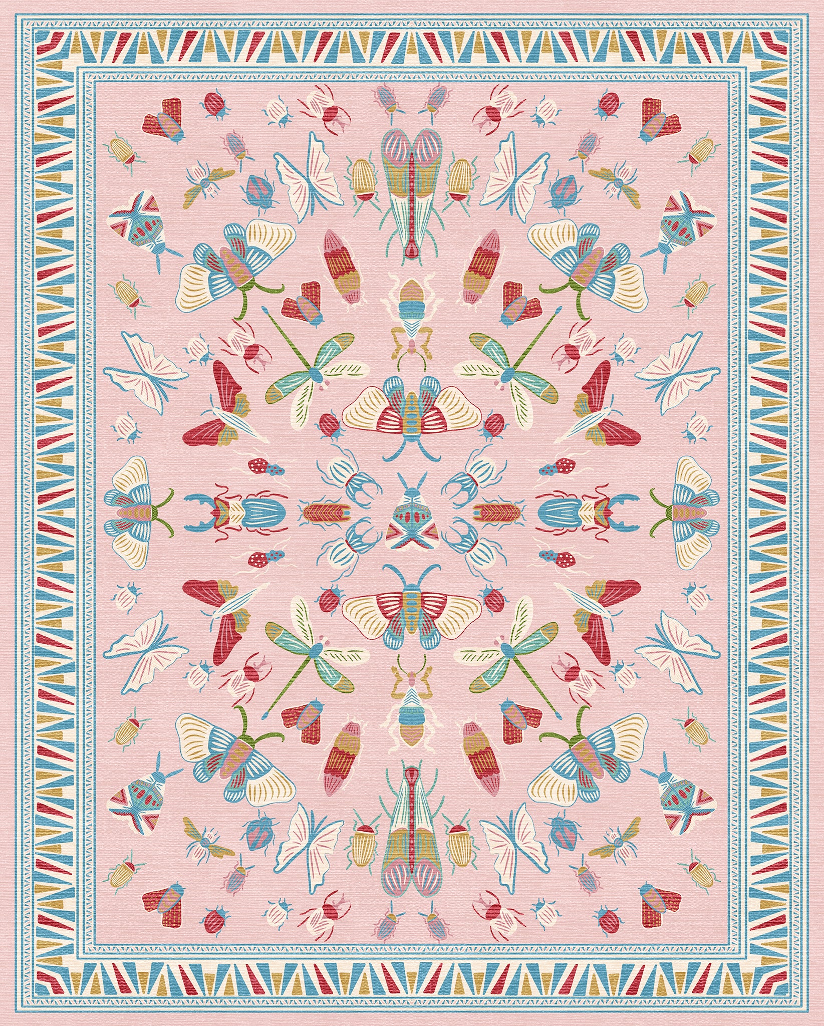 Thalia Eklektiškas Vabzdžių Motyvo Kilimas