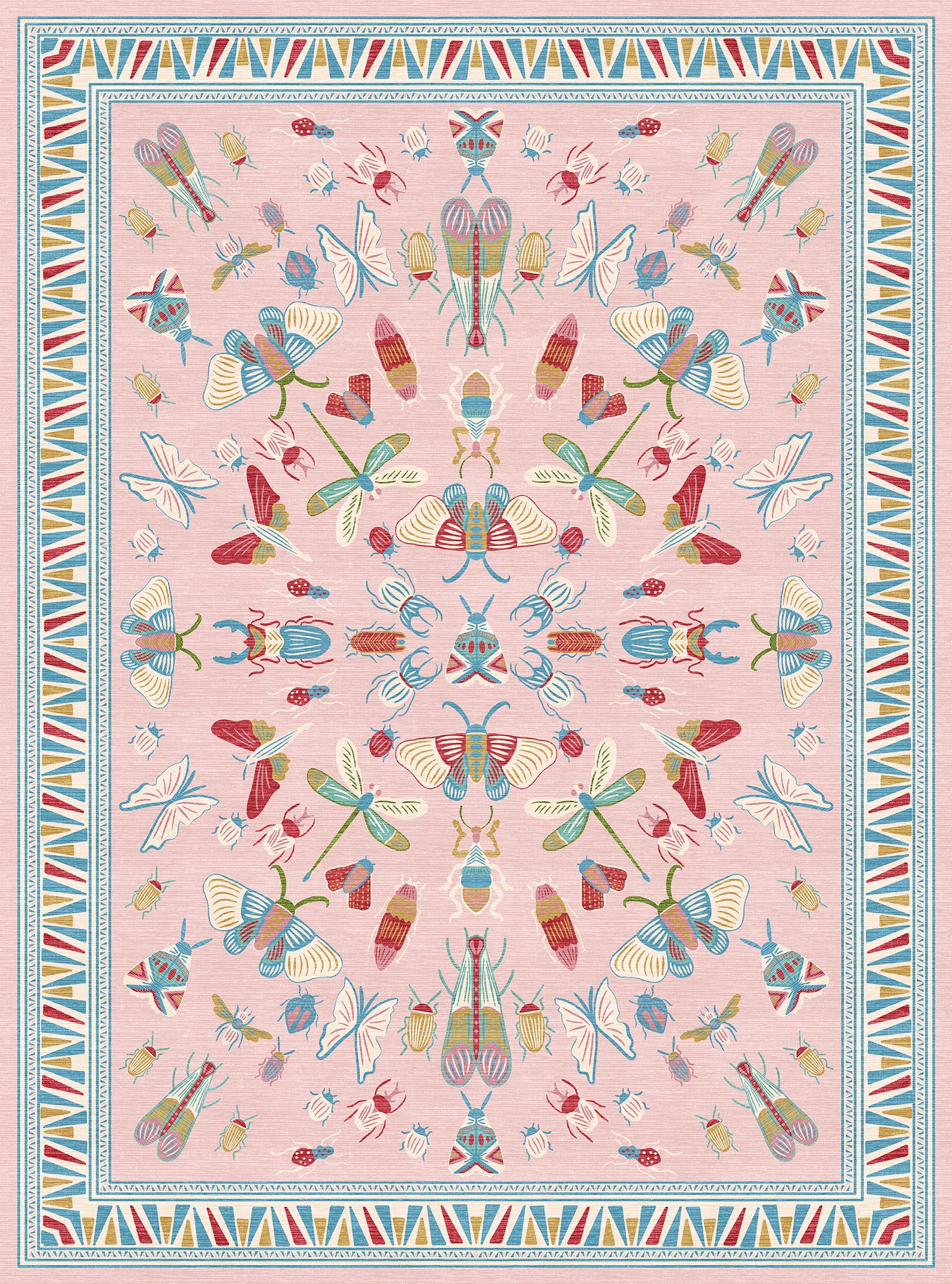 Thalia Eklektiškas Vabzdžių Motyvo Kilimas