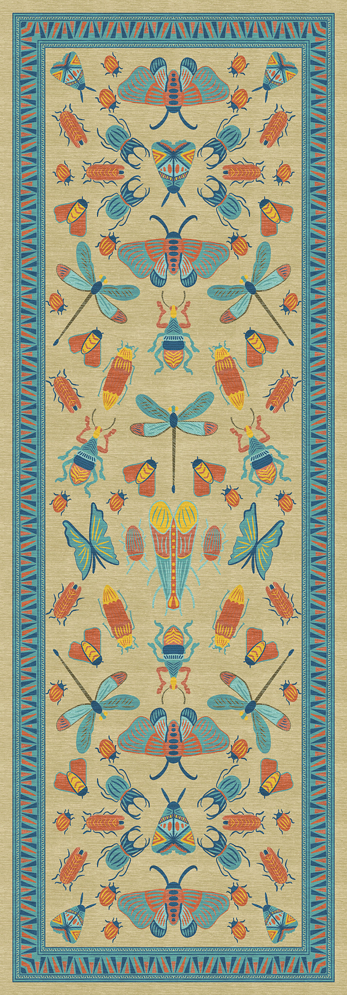 Thalia Eklektiškas Vabzdžių Motyvo Kilimas