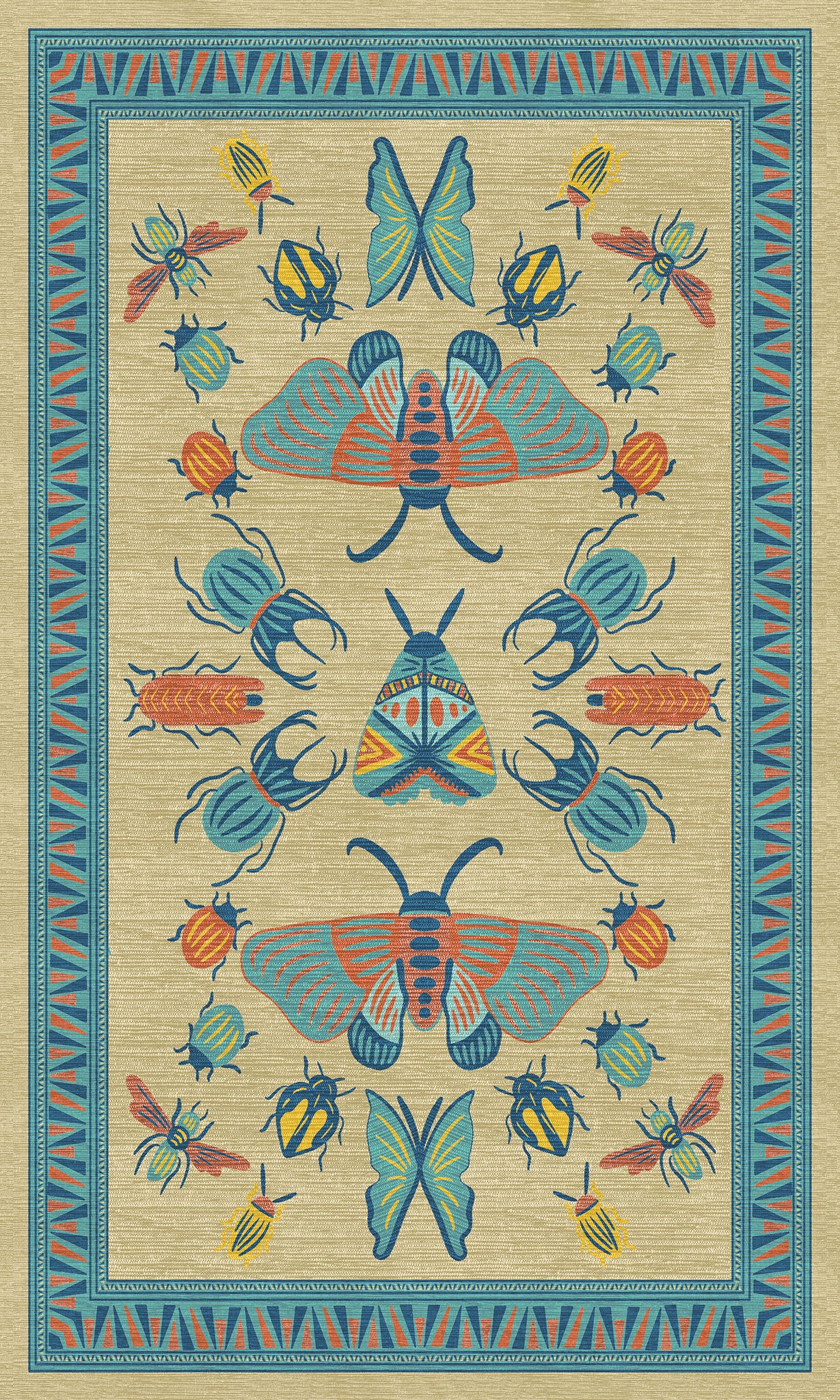 Thalia Eklektiškas Vabzdžių Motyvo Kilimas