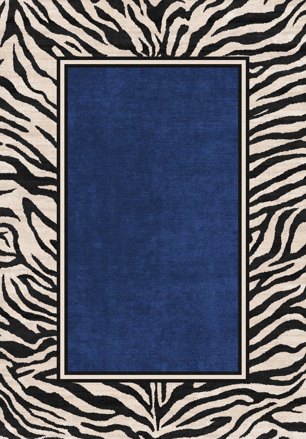 Jax Tapete em negrito com estampa de borda de zebra