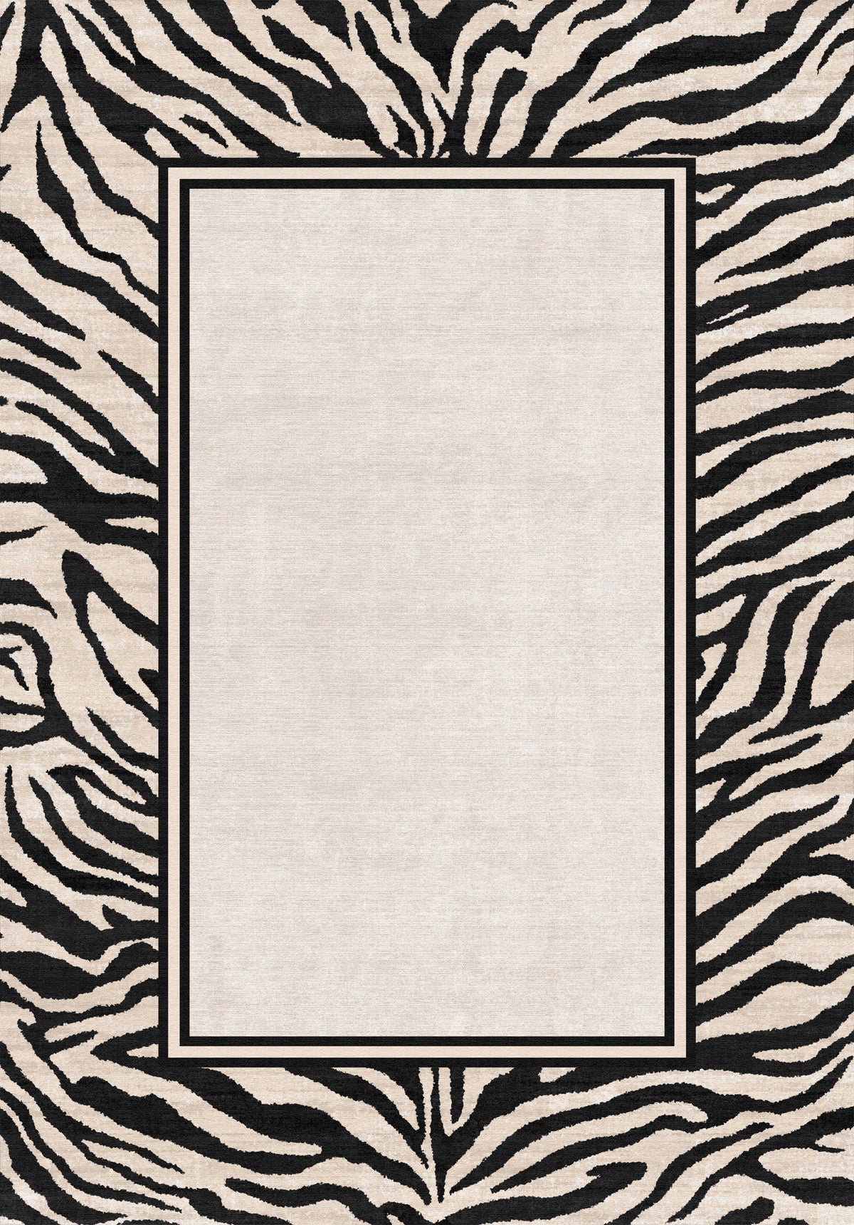 Jax Tapete em negrito com estampa de borda de zebra