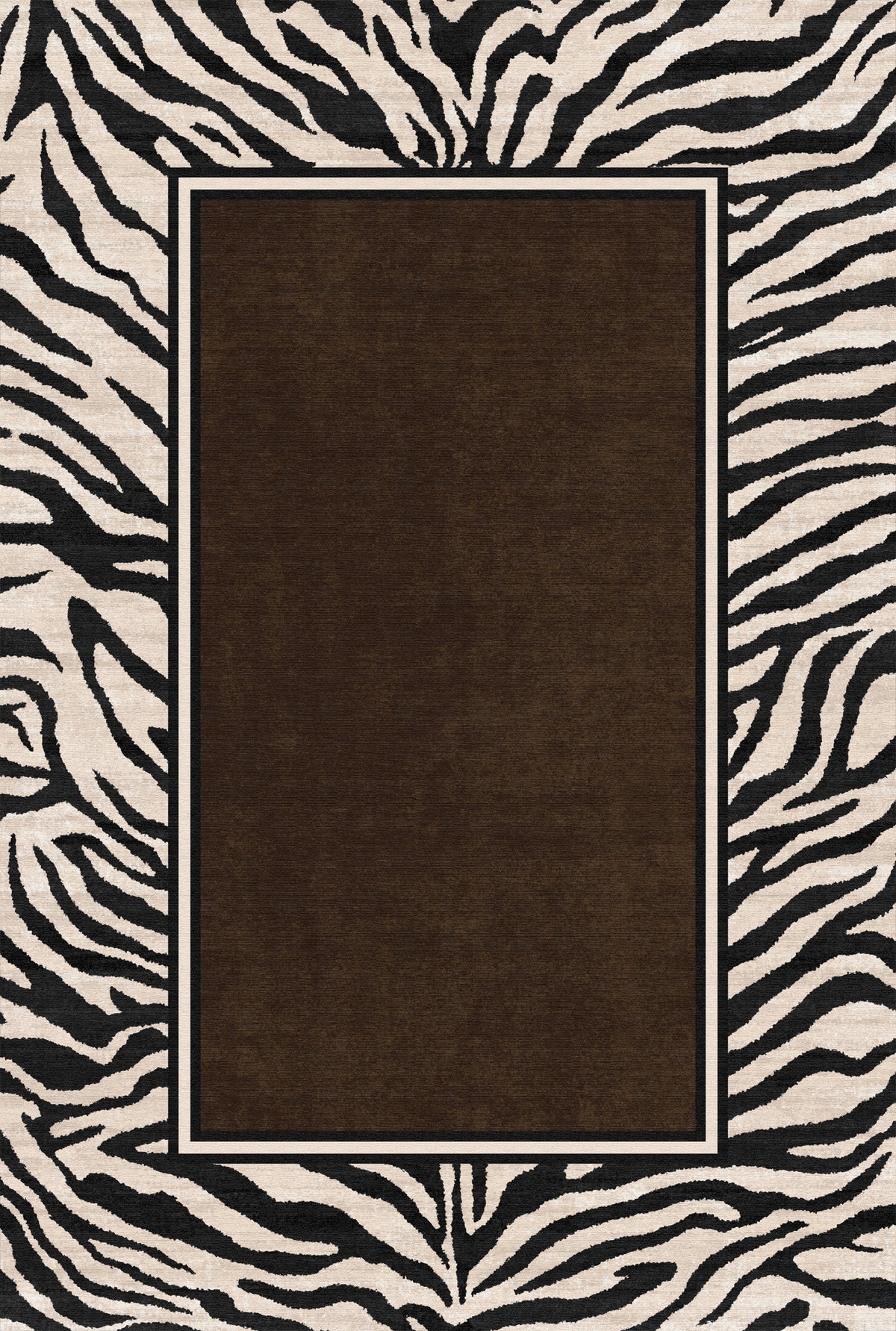 Jax Tapete em negrito com estampa de borda de zebra