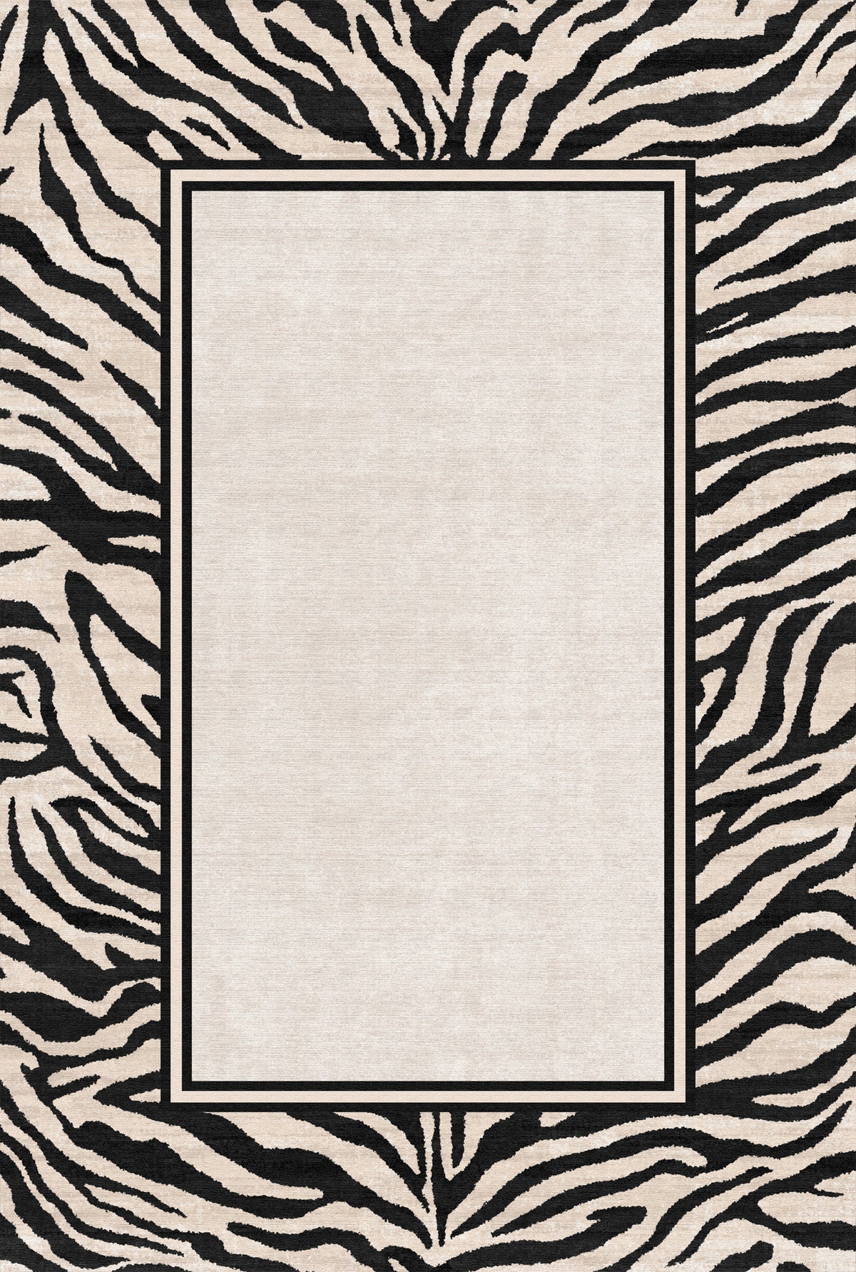 Jax Tapete em negrito com estampa de borda de zebra