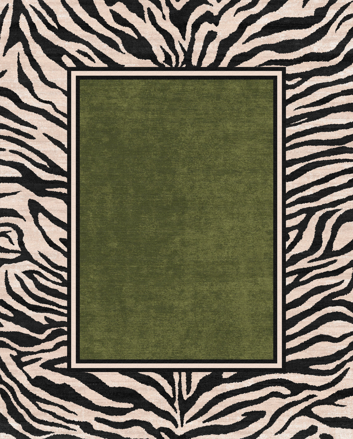 Jax Tapete em negrito com estampa de borda de zebra