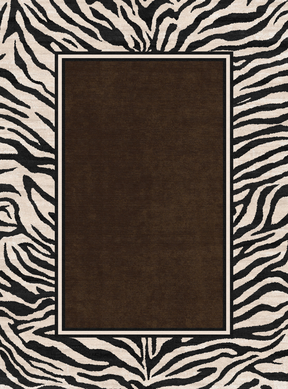 Jax Tapete em negrito com estampa de borda de zebra