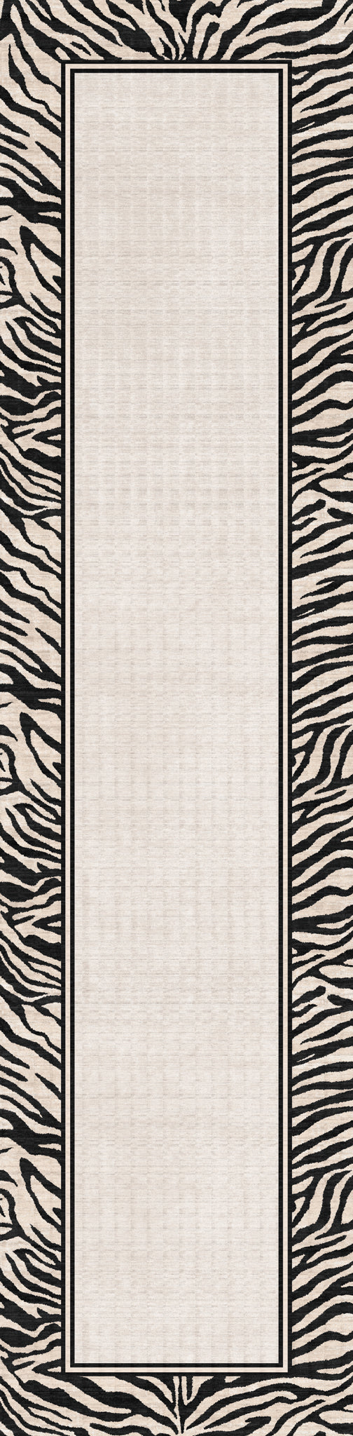 Jax Tapete em negrito com estampa de borda de zebra