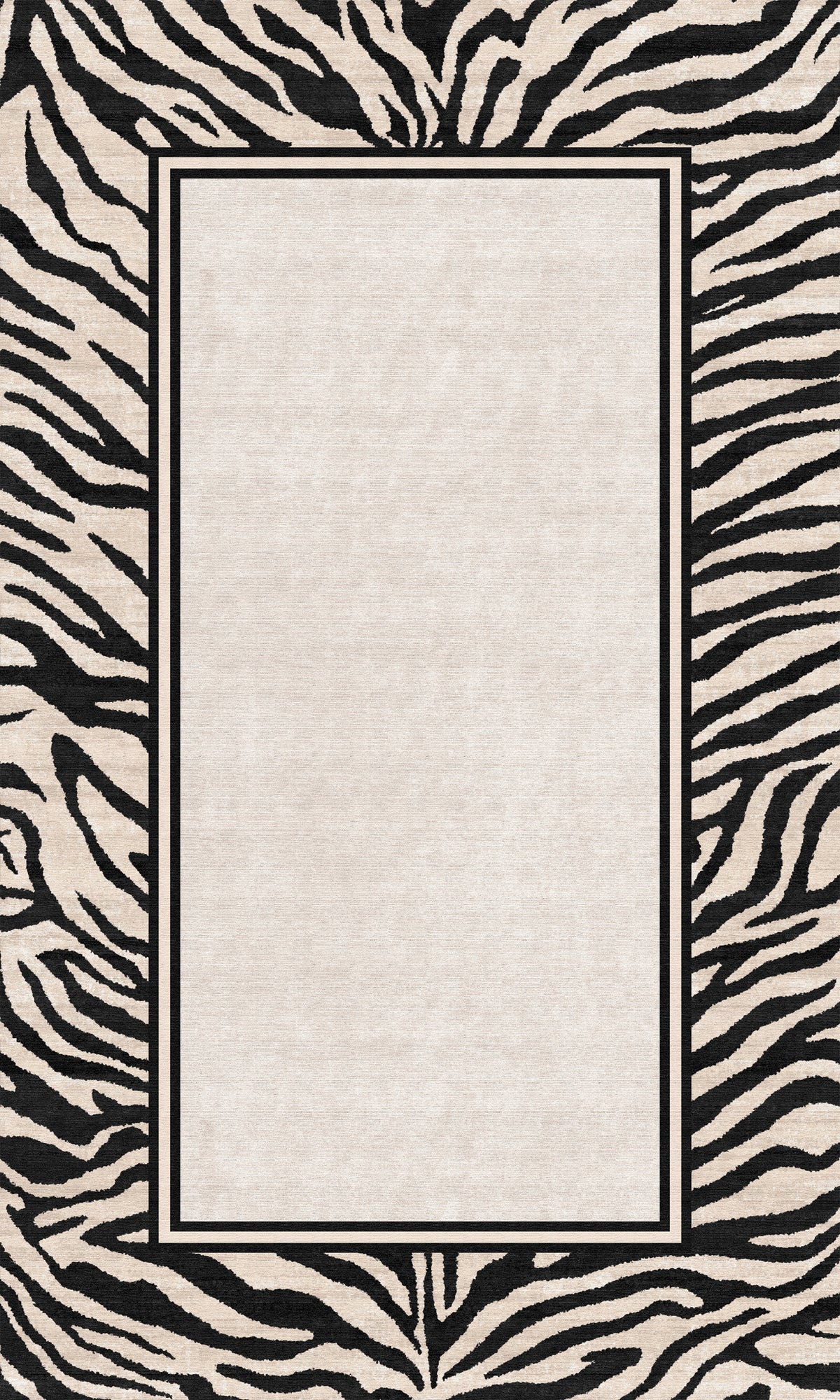 Jax Tapete em negrito com estampa de borda de zebra