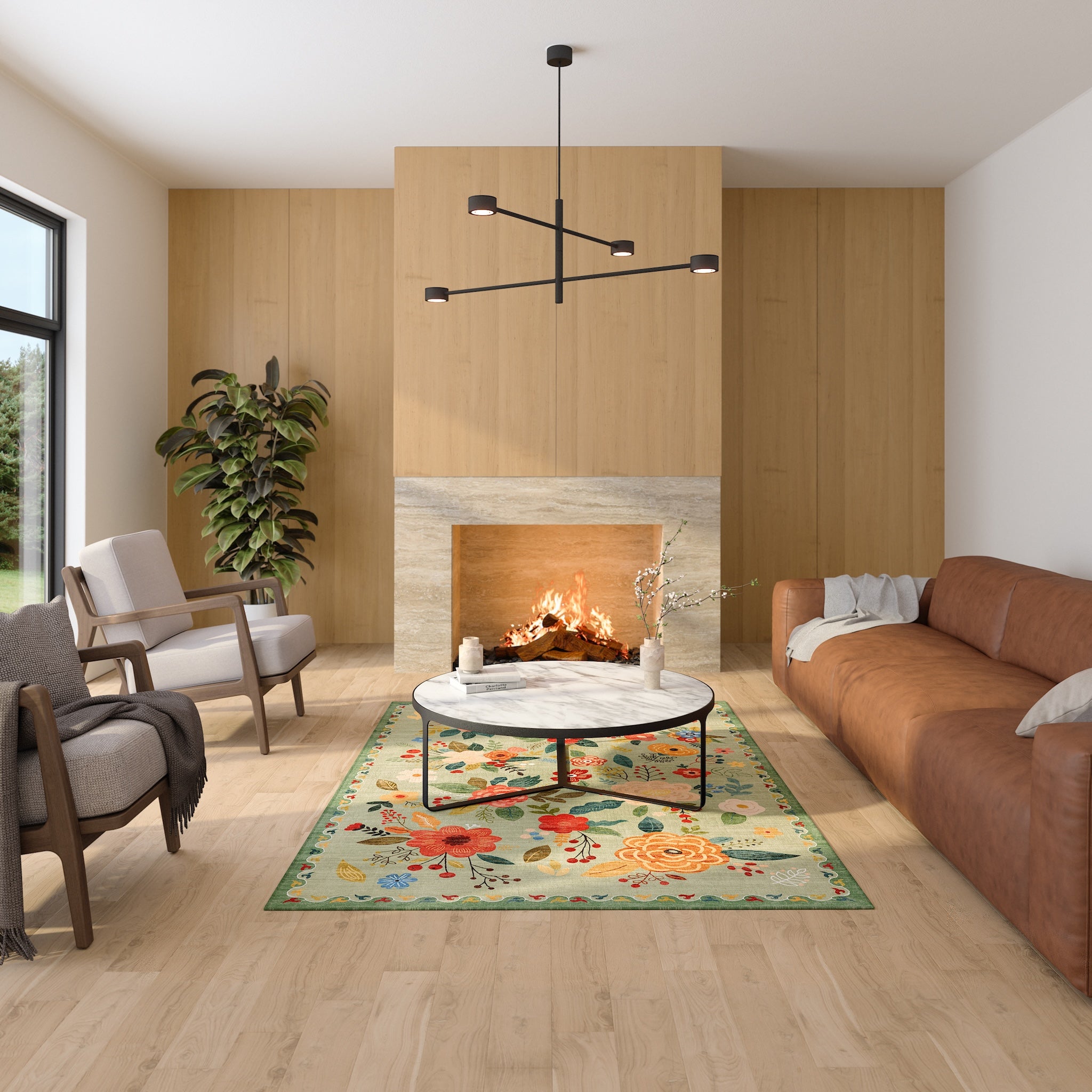 Lera Килим с винтидж флорална украса