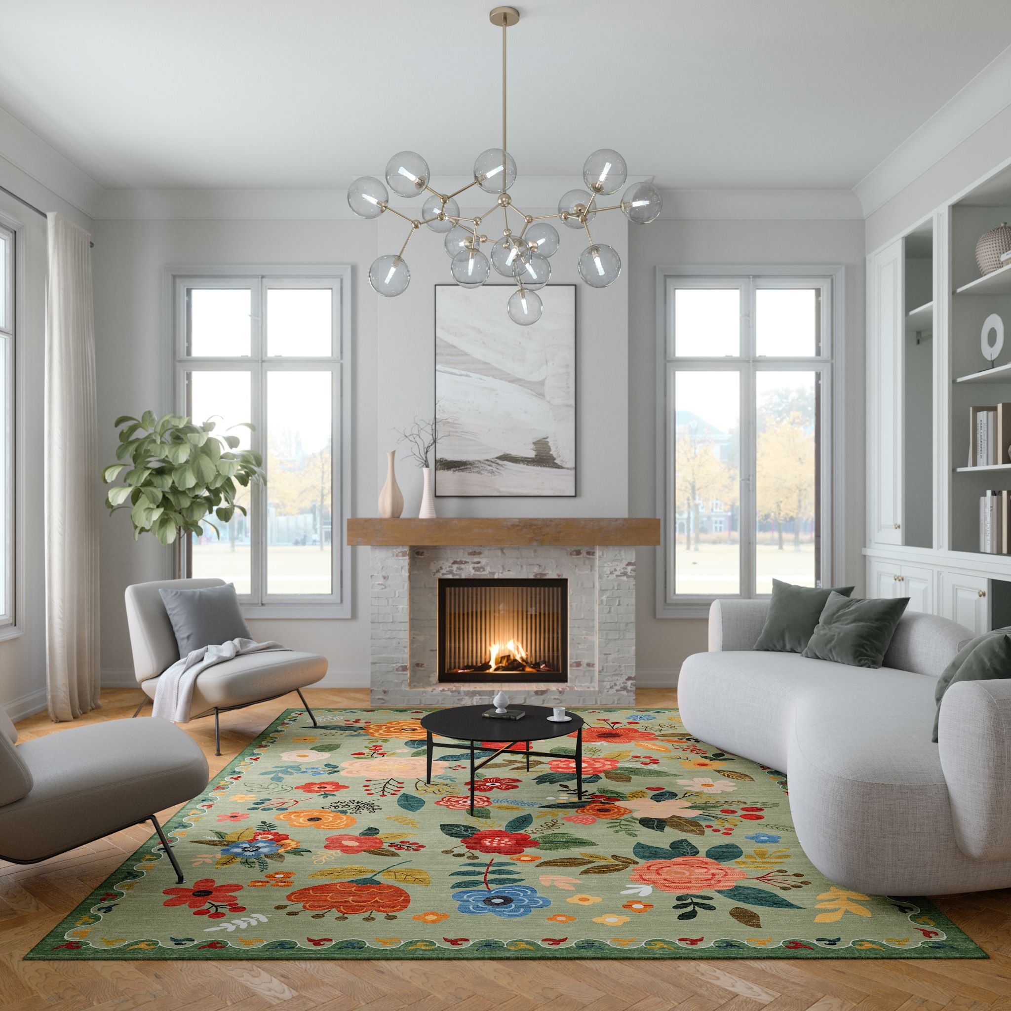 Lera Килим с винтидж флорална украса