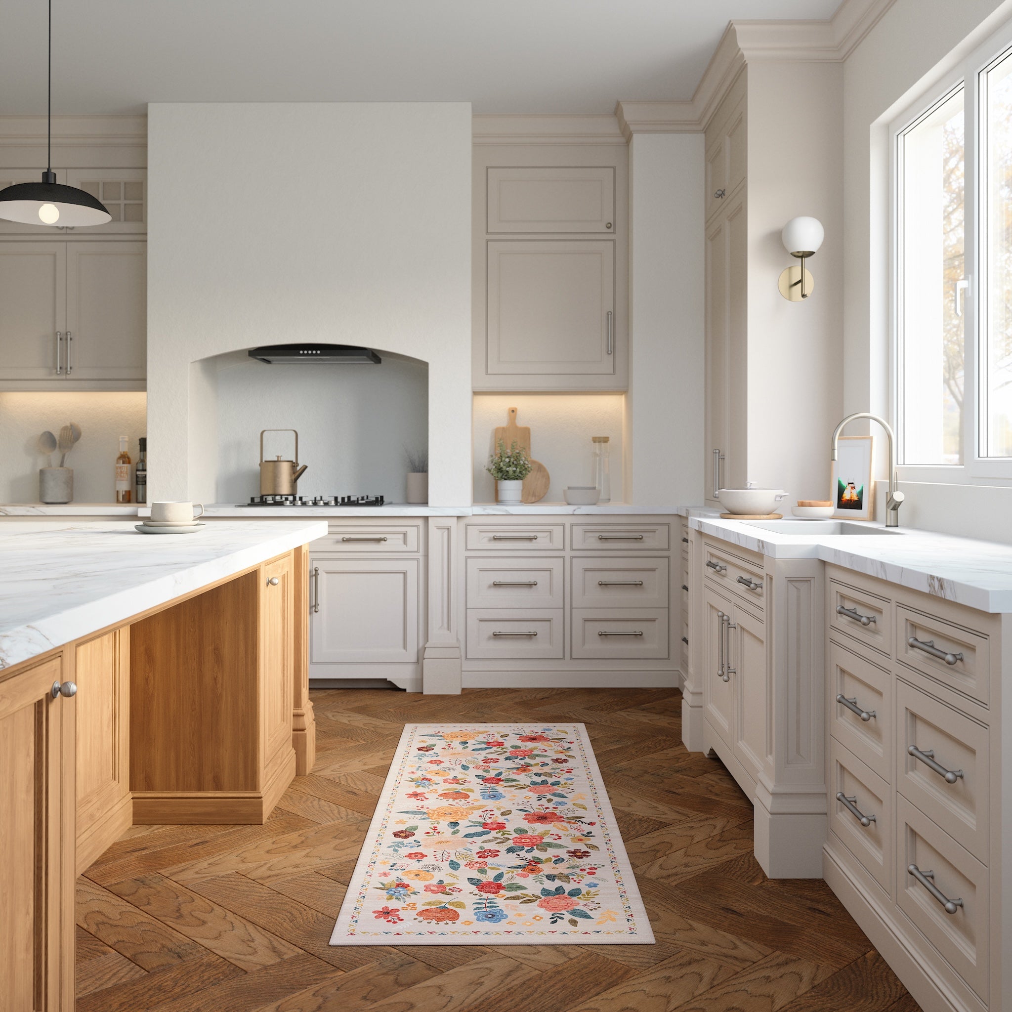 Lera Vintage Floral Pattern Rug