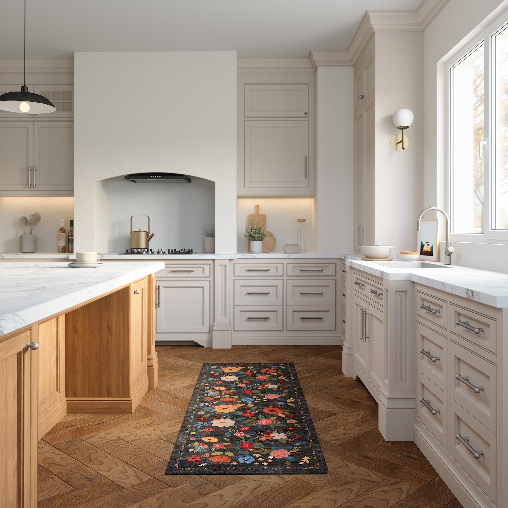 Lera Vintage Floral Pattern Rug