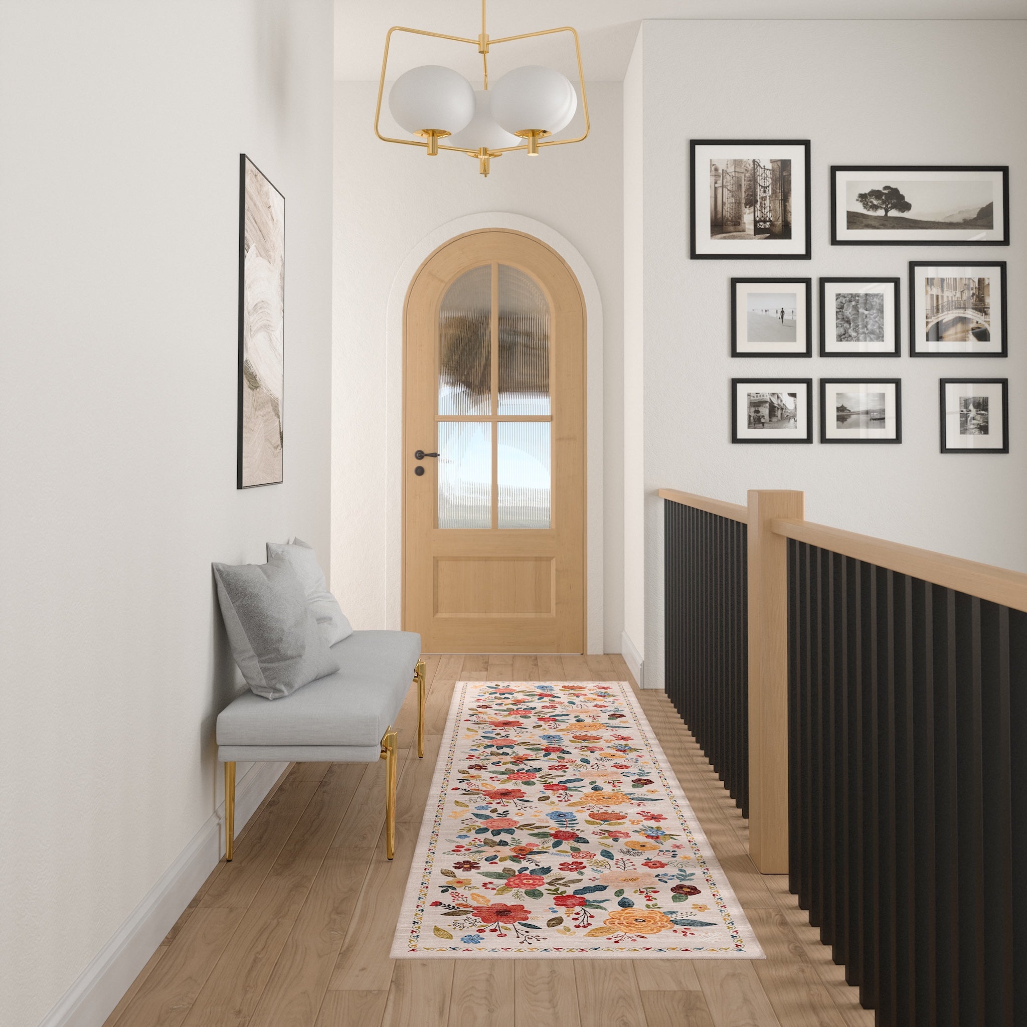 Lera Vintage Floral Pattern Rug