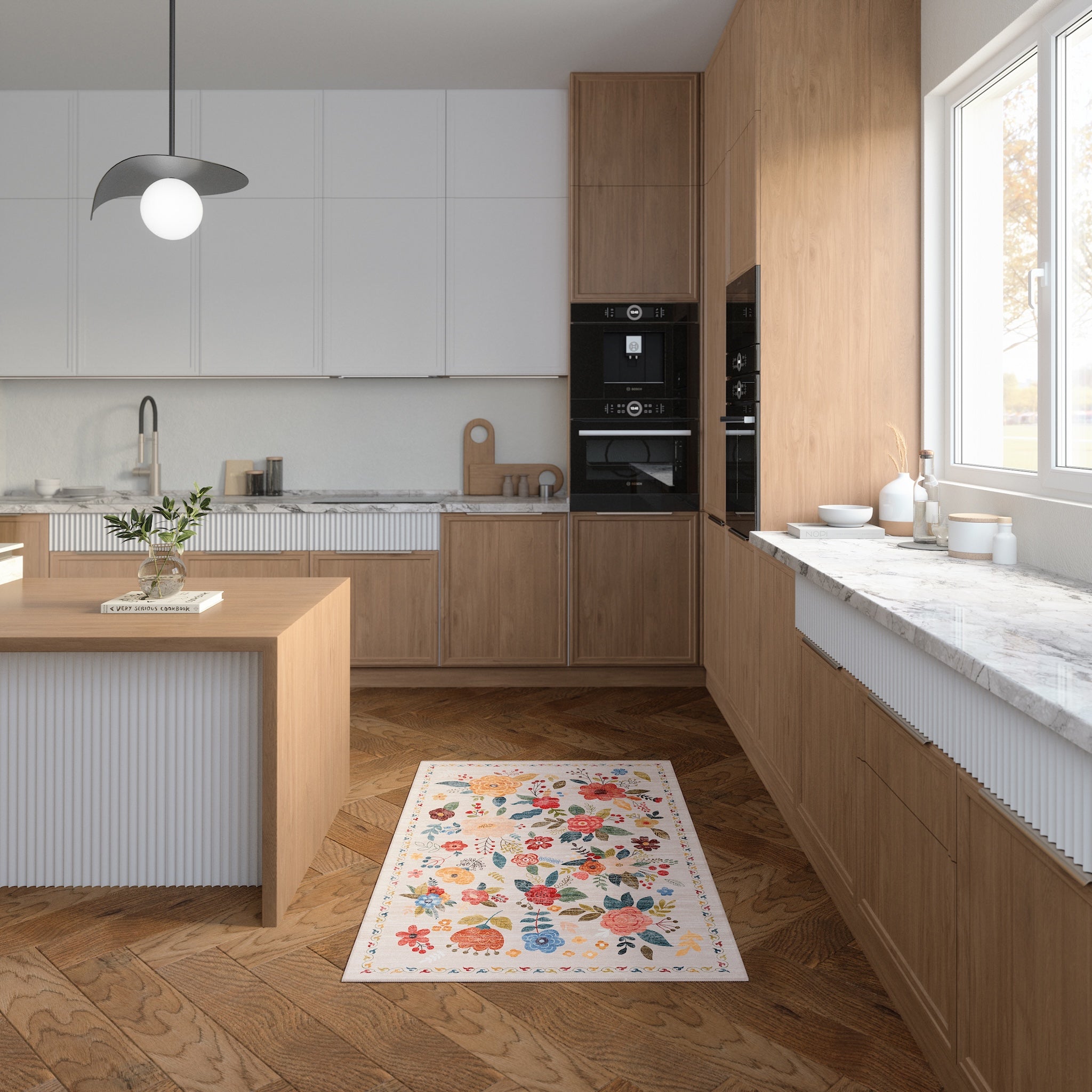 Lera Vintage Floral Pattern Rug