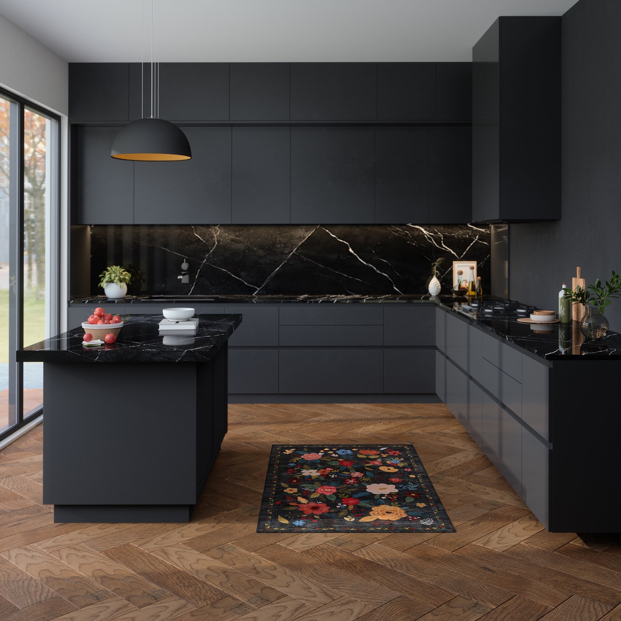 Lera Vintage Floral Pattern Rug