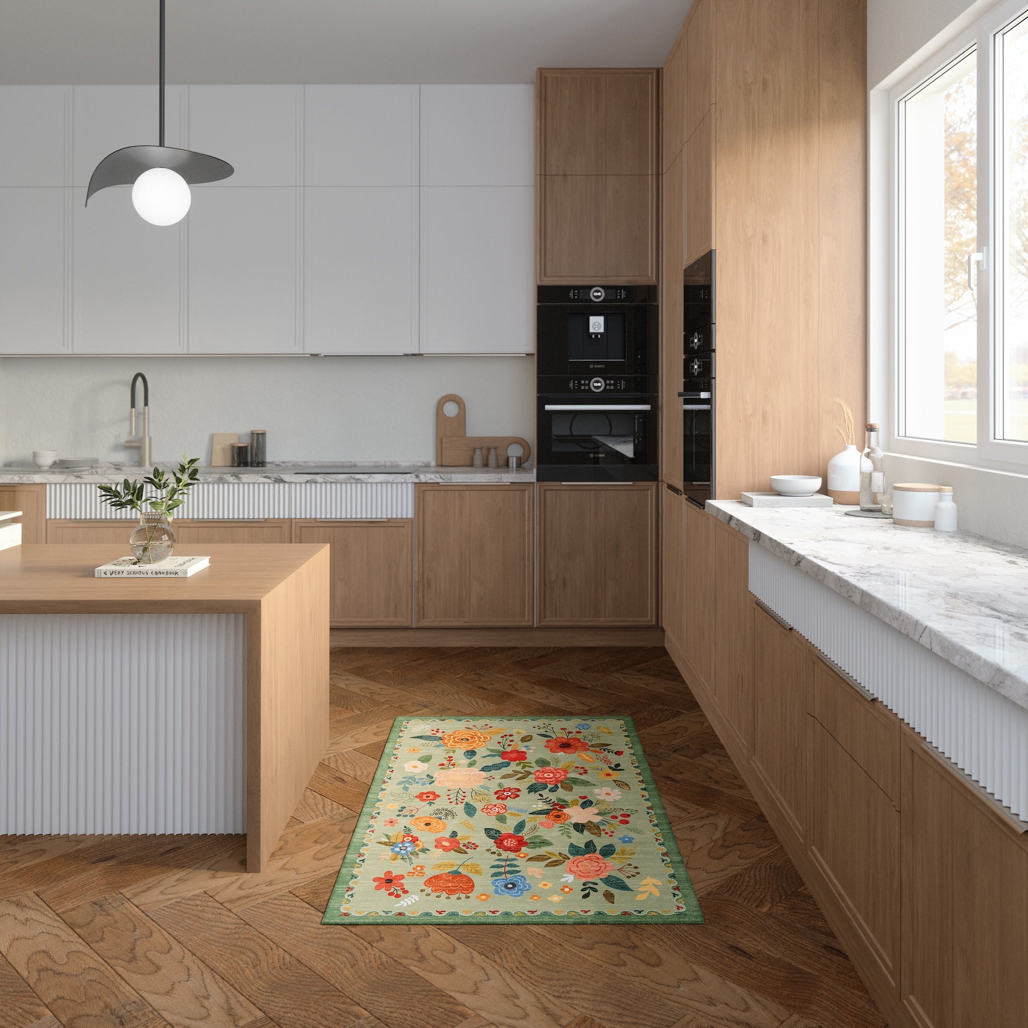 Lera Vintage Floral Pattern Rug