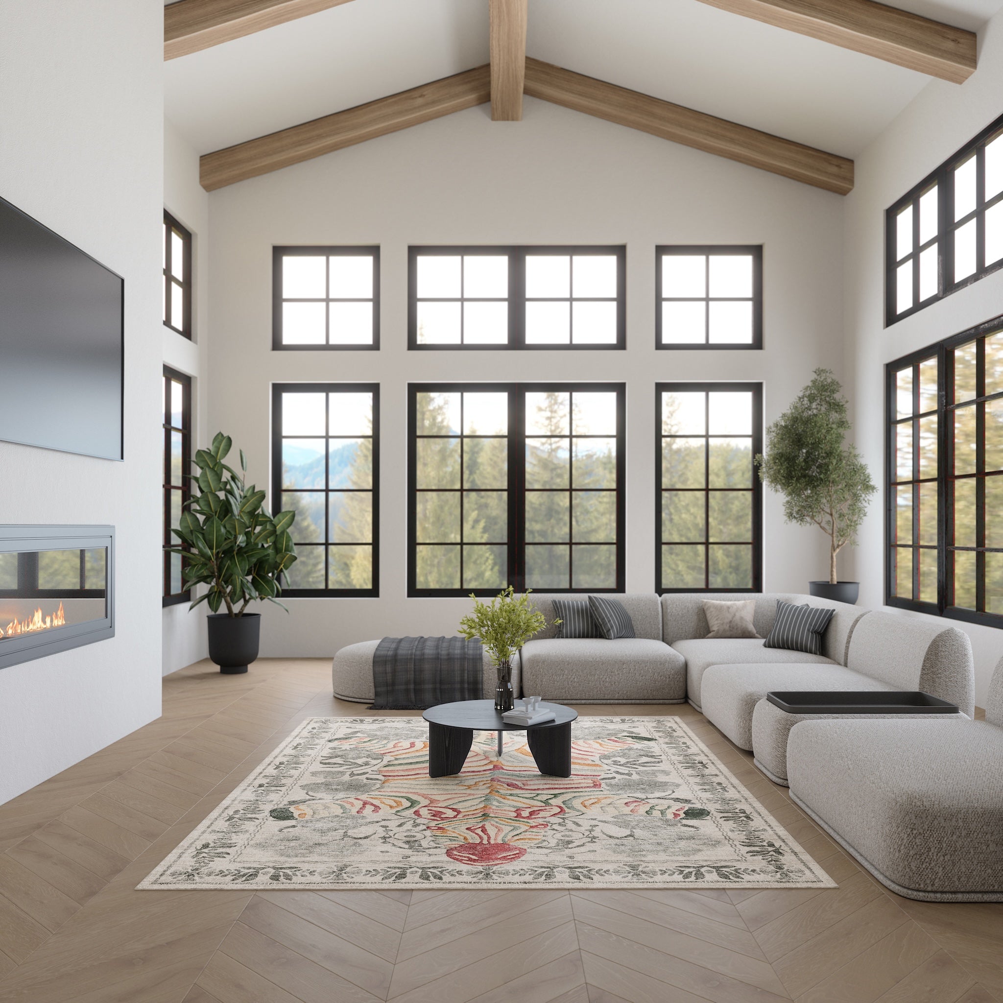 Yara Ботанически килим със зебров печат