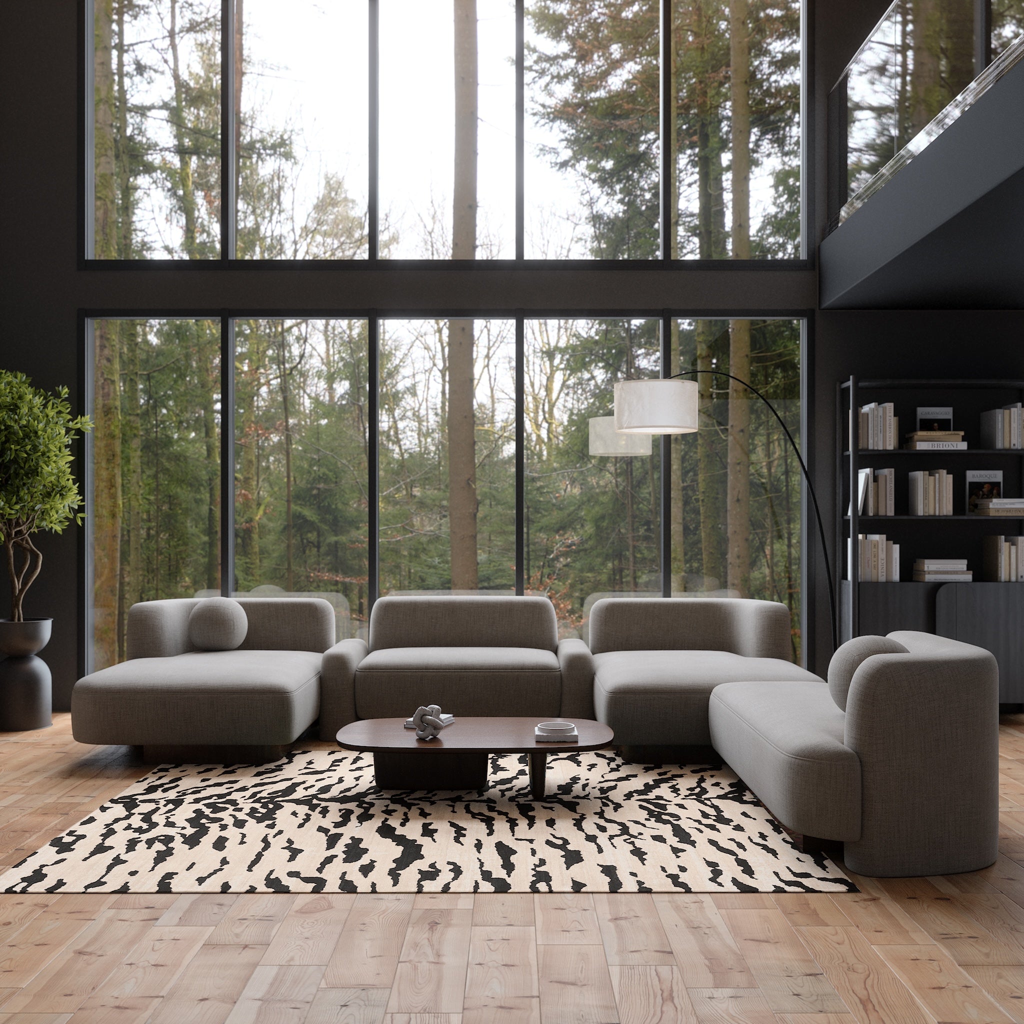 Ines Modern Tiger Print Rug