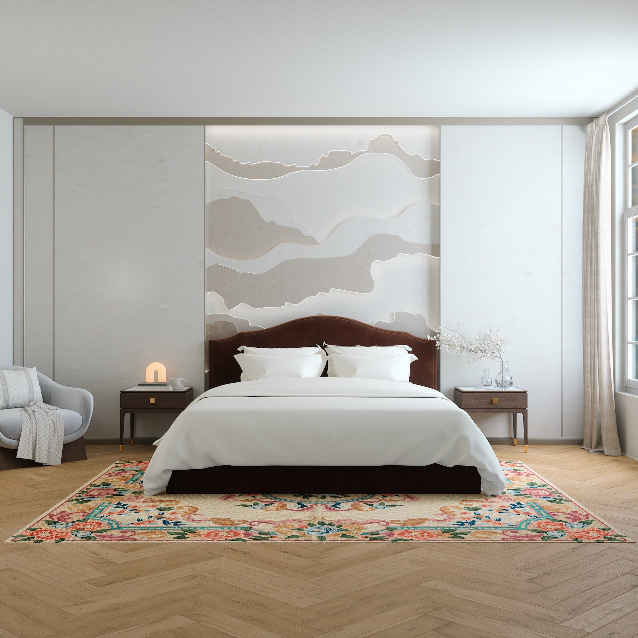 Matilda Romantisk blomma matta